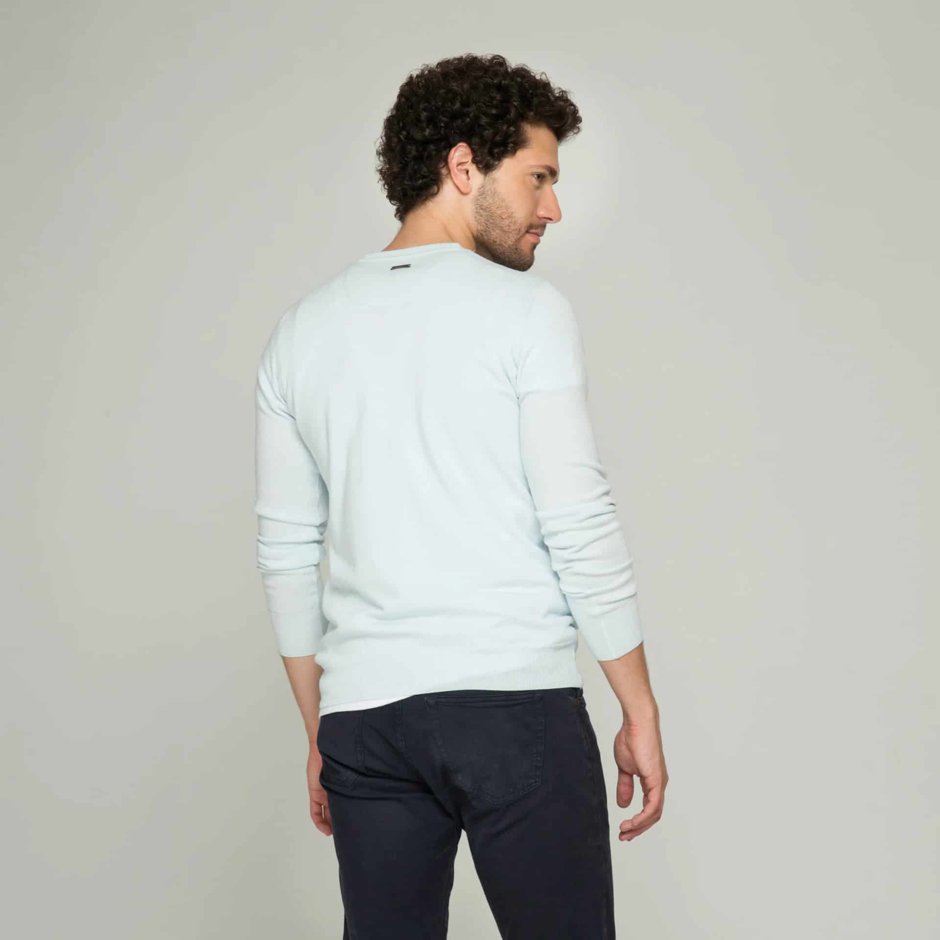 Saco Cuello V Algodón Azul Cielo - miniatura 8