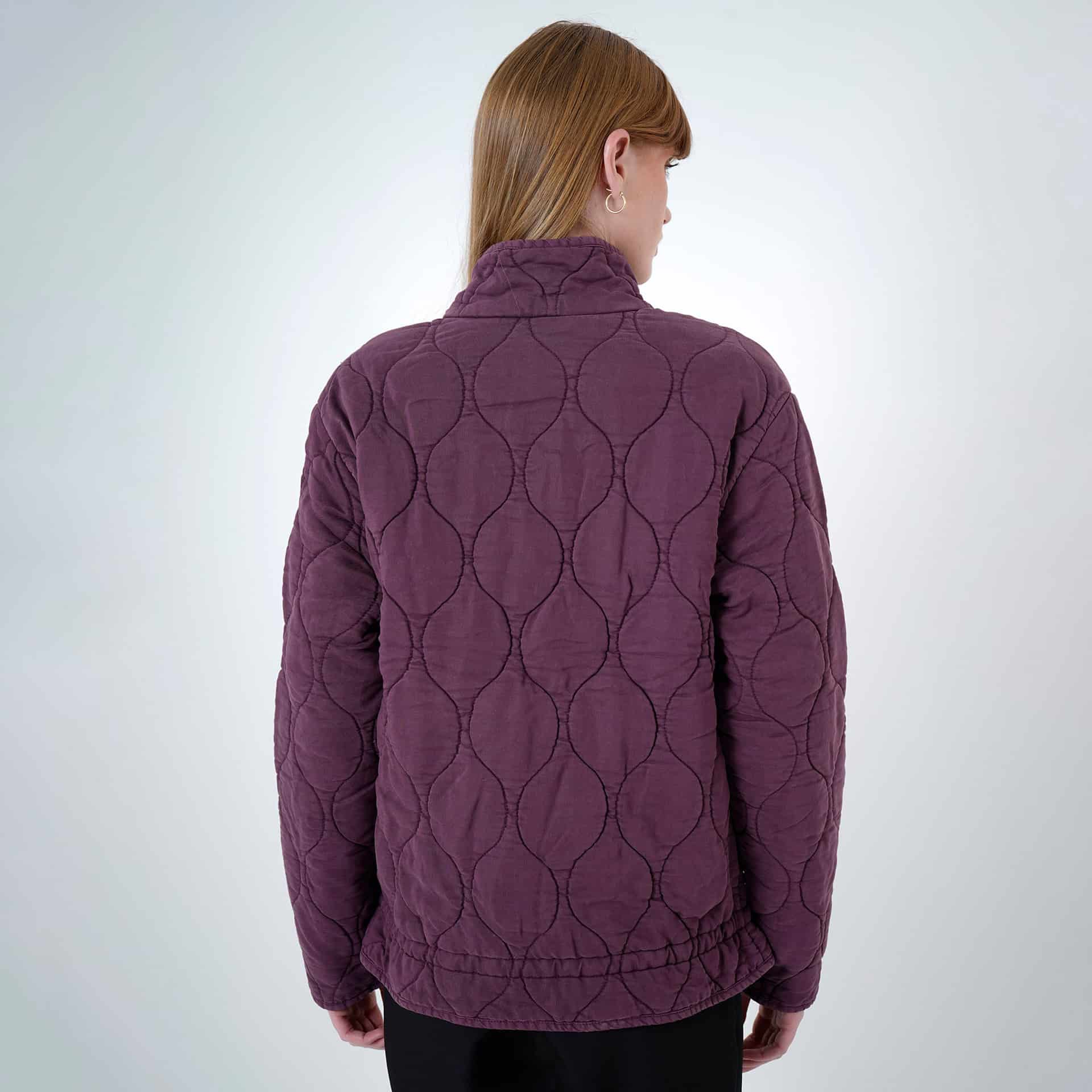 Chaqueta acolchada manga larga cuello alto con bolsillos de parche - miniatura 6