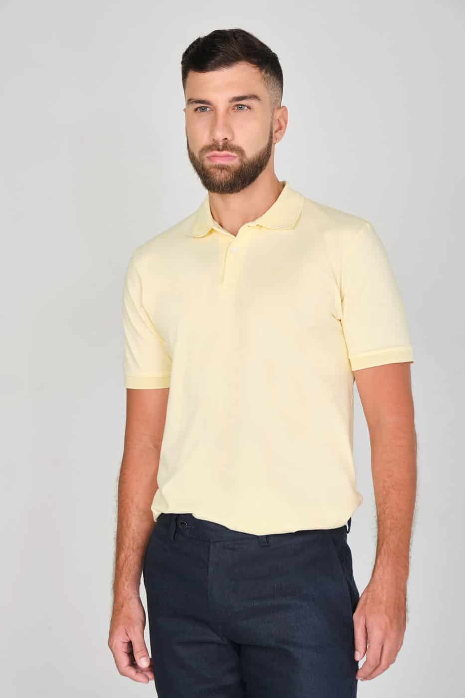 Camiseta Polo 100% Algodón Piqué Amarillo - miniatura 4