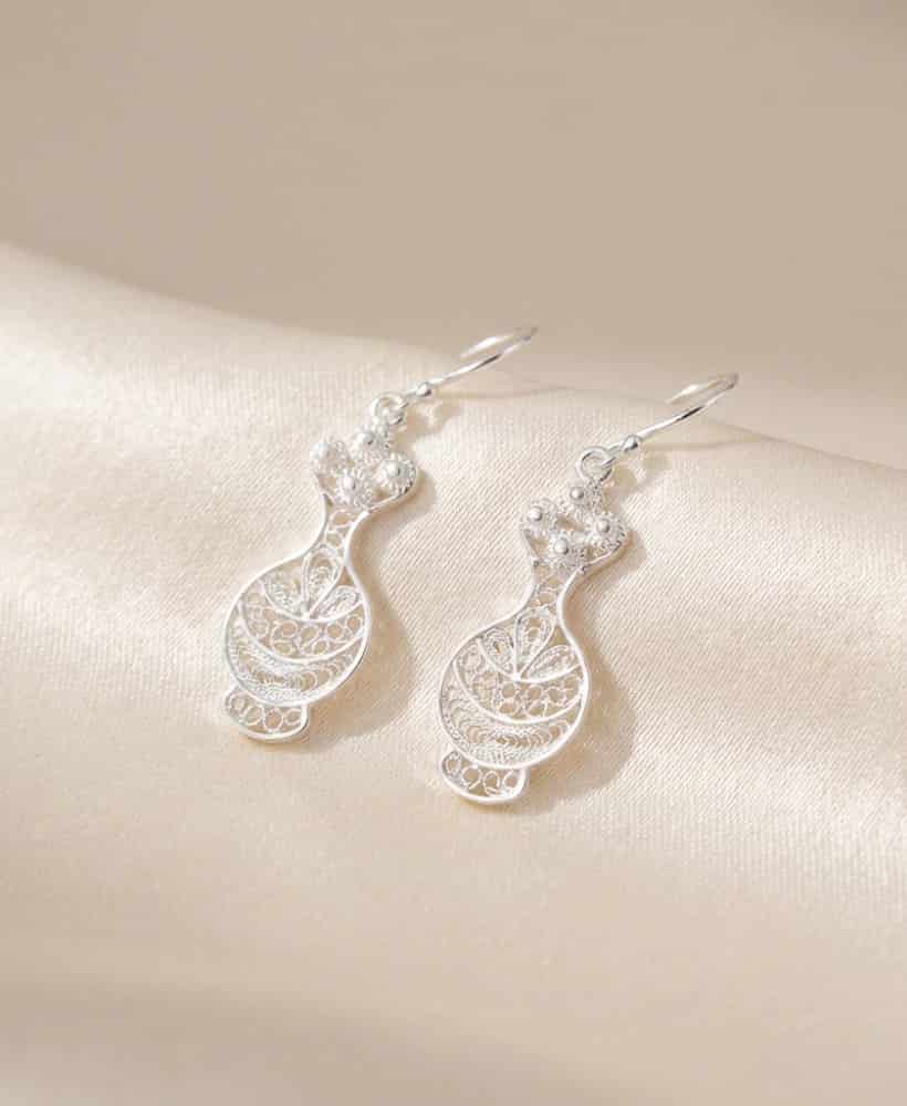 Aretes Poporo Filigrana Plata ley 950 - miniatura 2