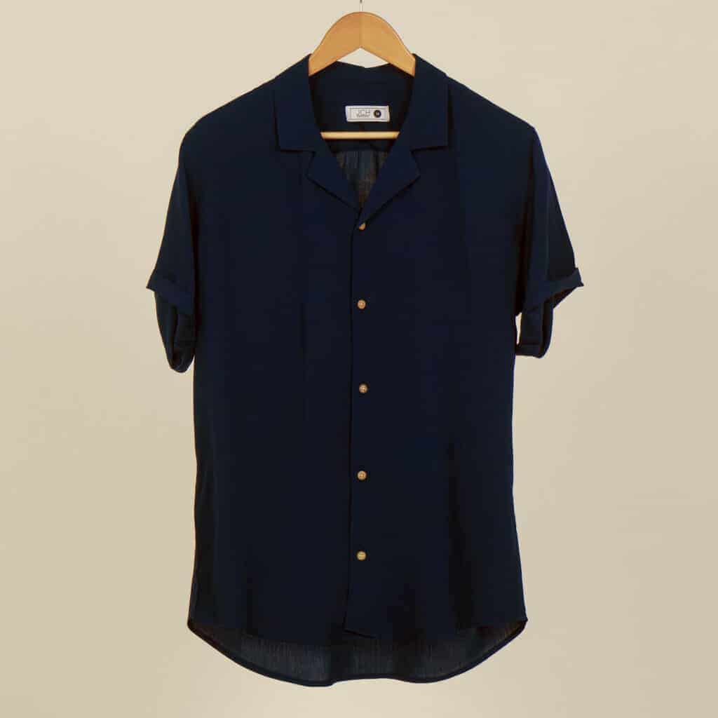Camisa Bowling Azul Oscuro A09 - miniatura 2