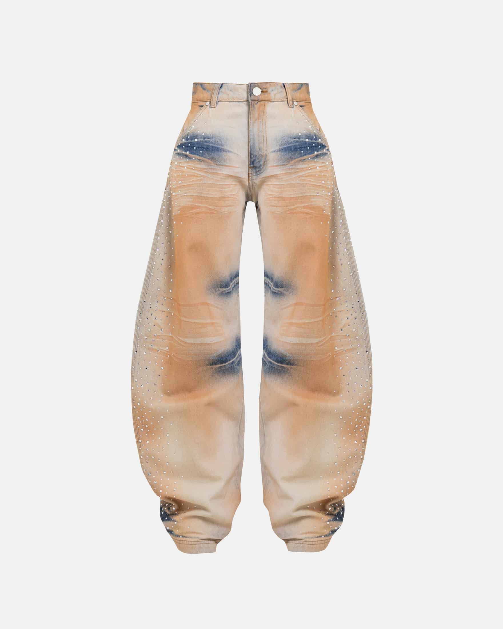 W Golden Heritage Pearled Barrel Jeans Oasis Blue - miniatura 1