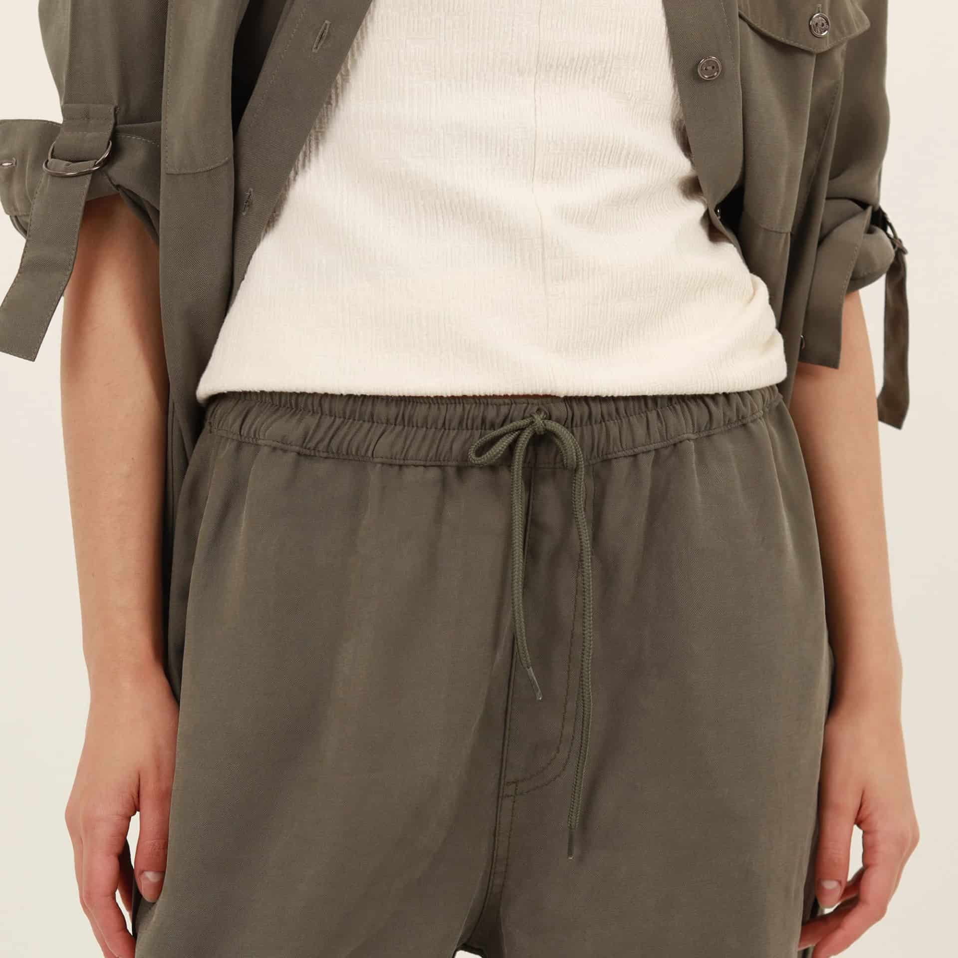 Pantalón bota recta con elastico en cintura y cordón - miniatura 4