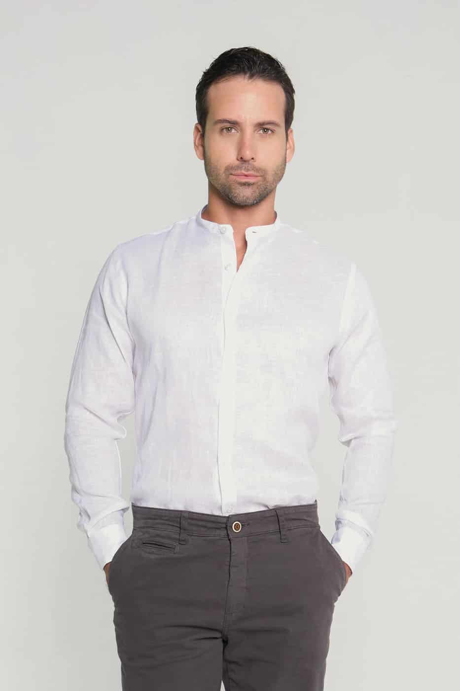 Camisa Classic Neru Lino Blanco - miniatura 1