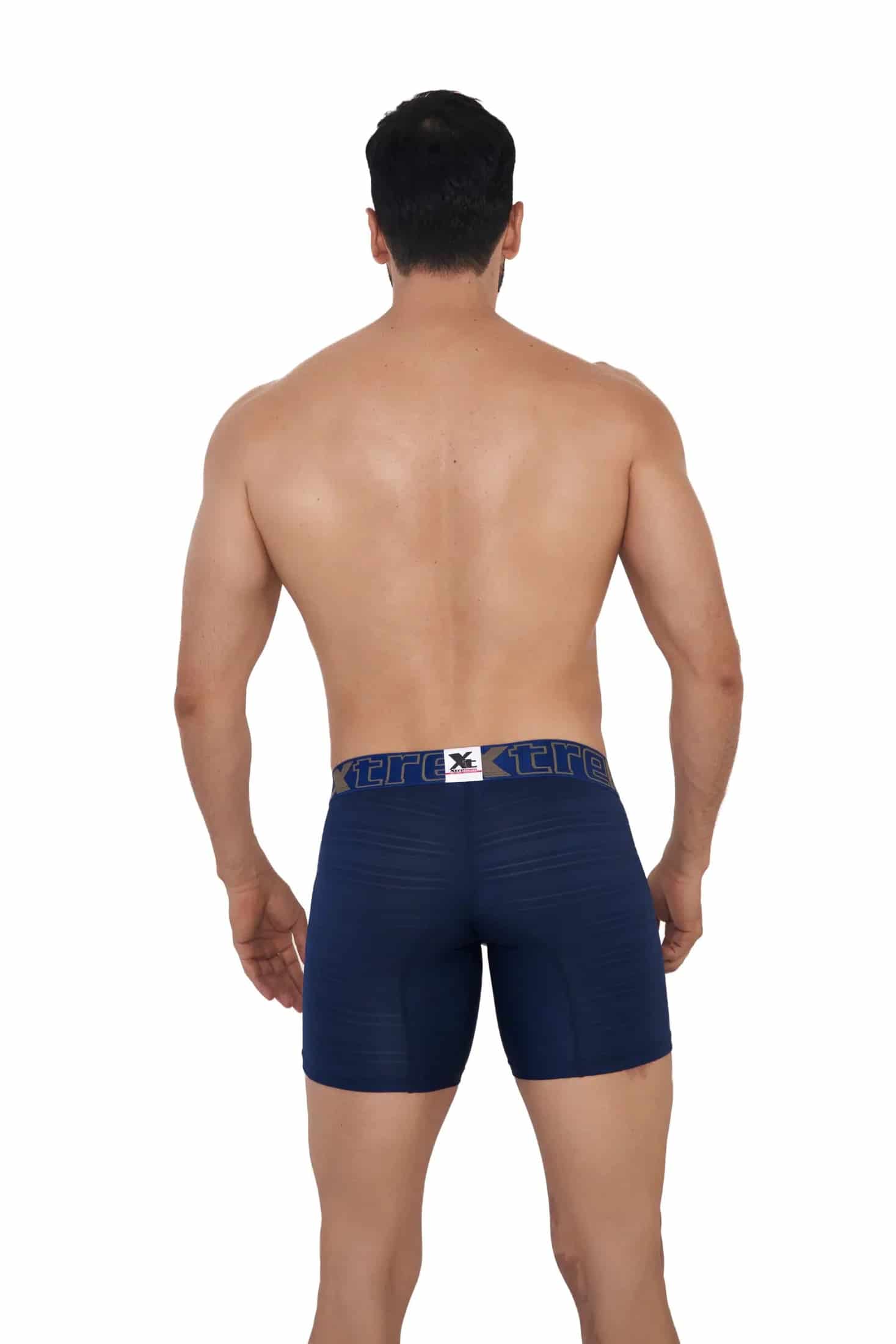 BOXER LARGO MICROFIBRA JACQUARD AZUL OSCURO - miniatura 1