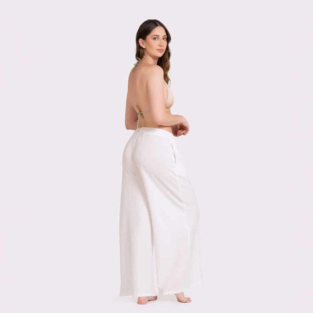 Pantalón Pareo Ancho  Broderie Playa Mujer - miniatura 2