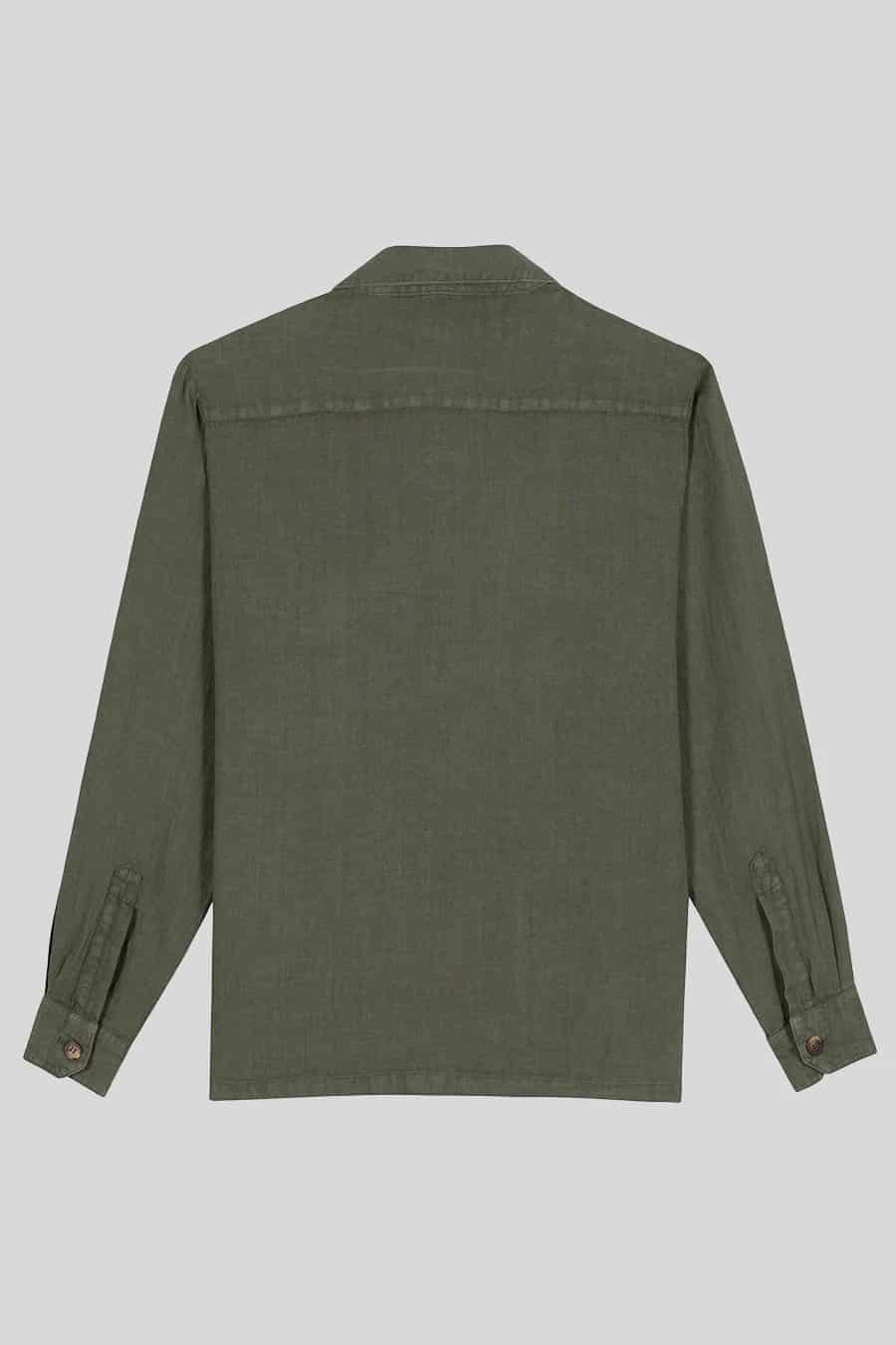 men's linen jacket military green new sahara - miniatura 2