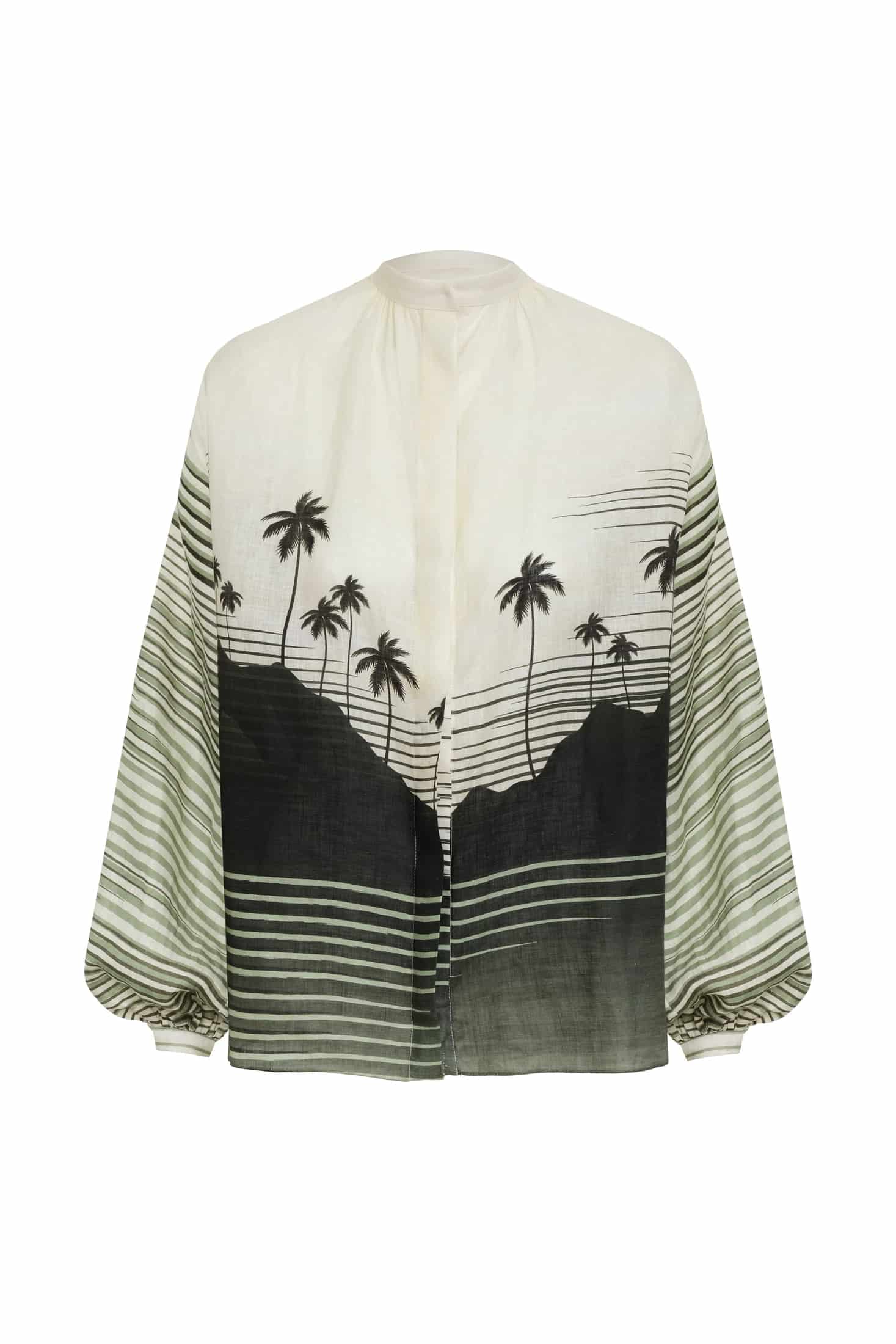 Don Simon Linen Shirt / Green Tropical Landscape - miniatura 2