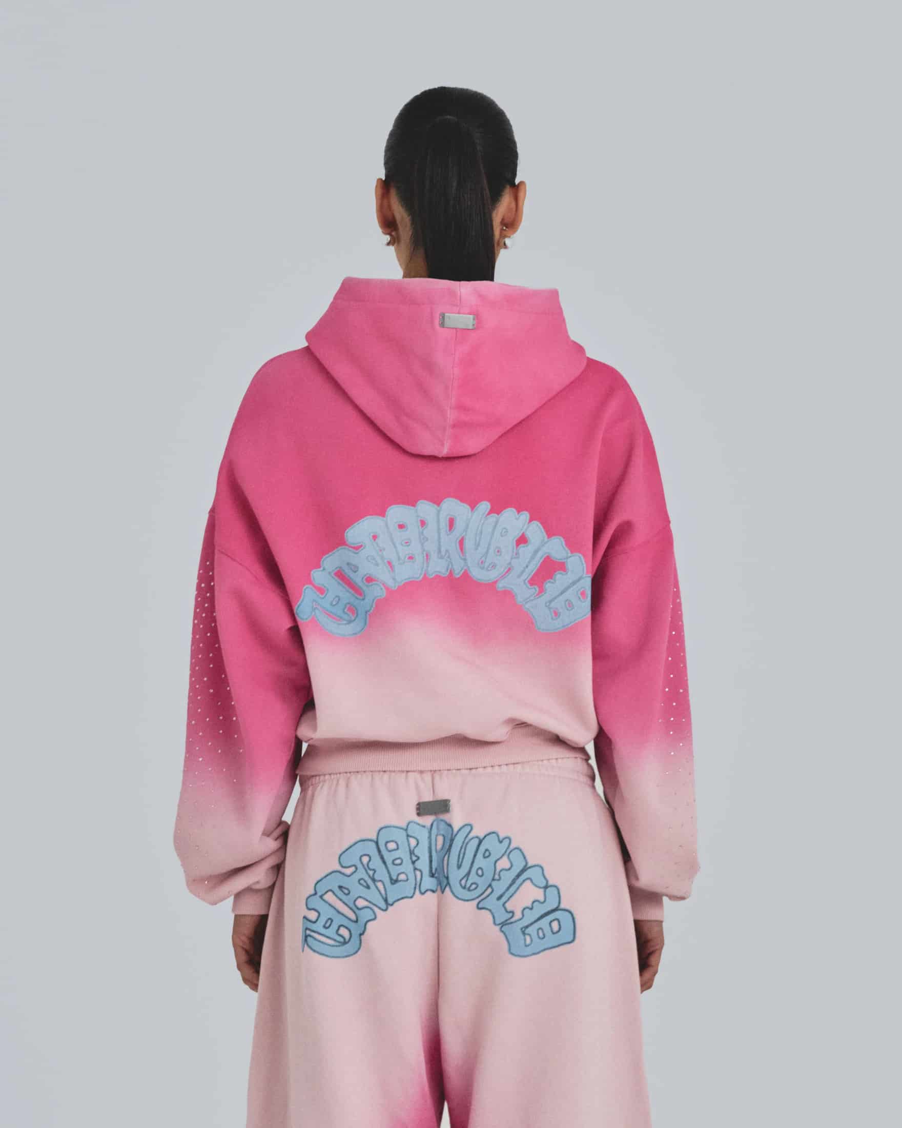 W Holy State UNDRGLD Zip Up Boxy Fit Hoodie Faded Pink - miniatura 7
