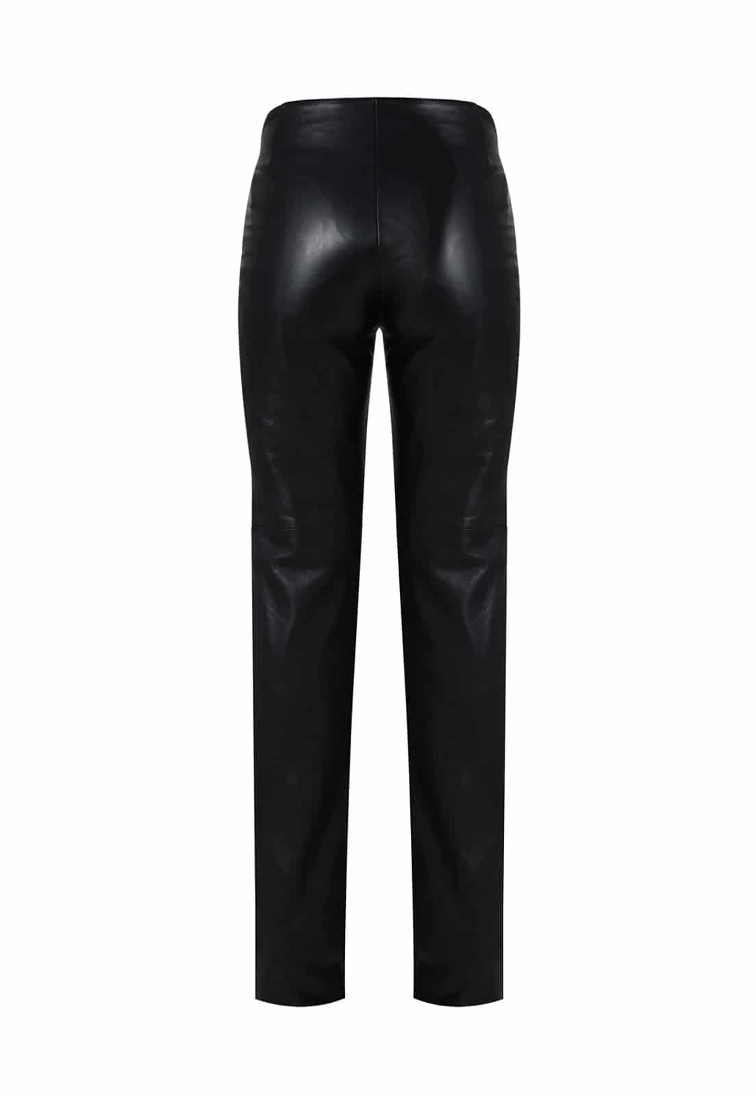 LEATHER LOW RISE TROUSERS - miniatura 4