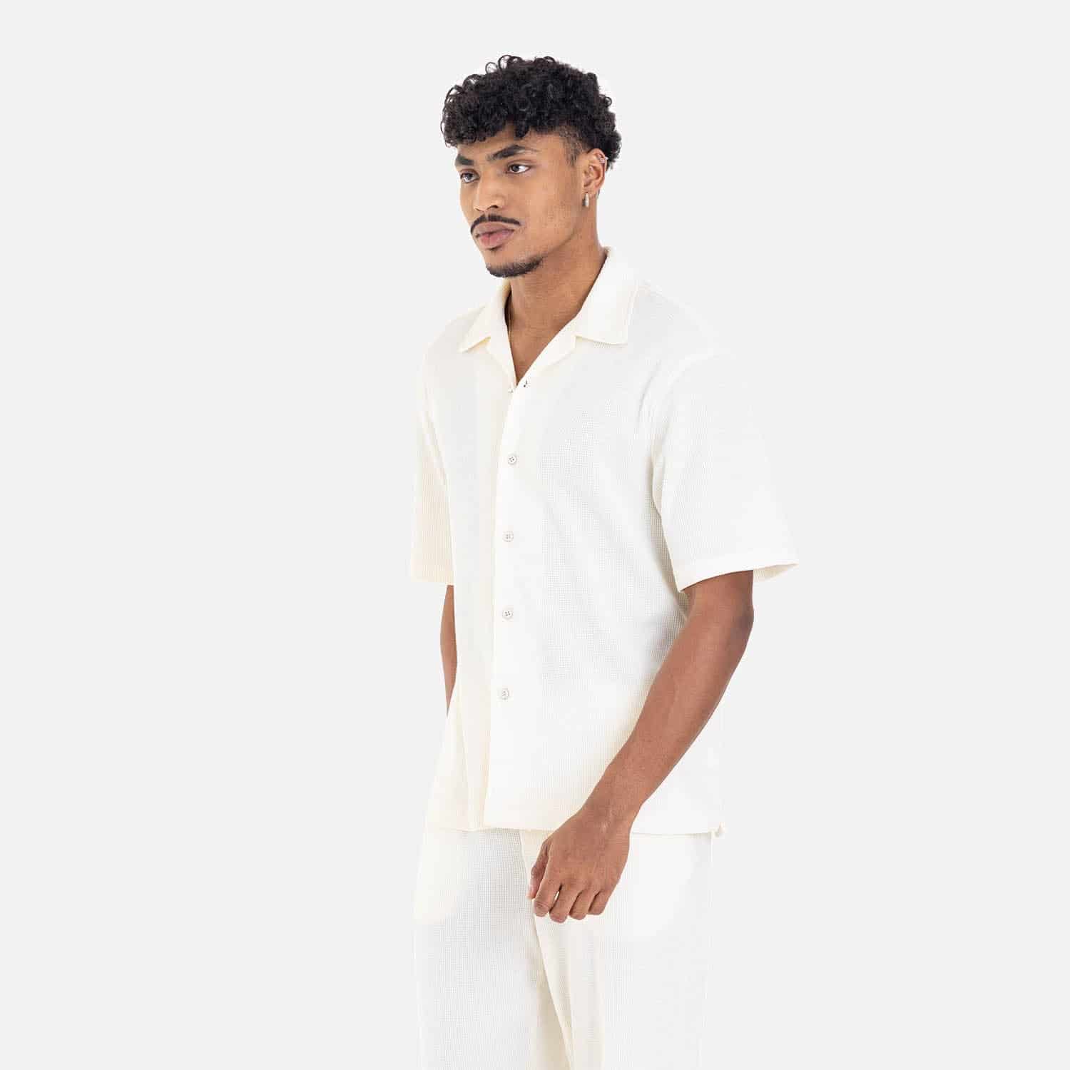 Relaxed Short Sleeve Shirt Ivory - miniatura 11