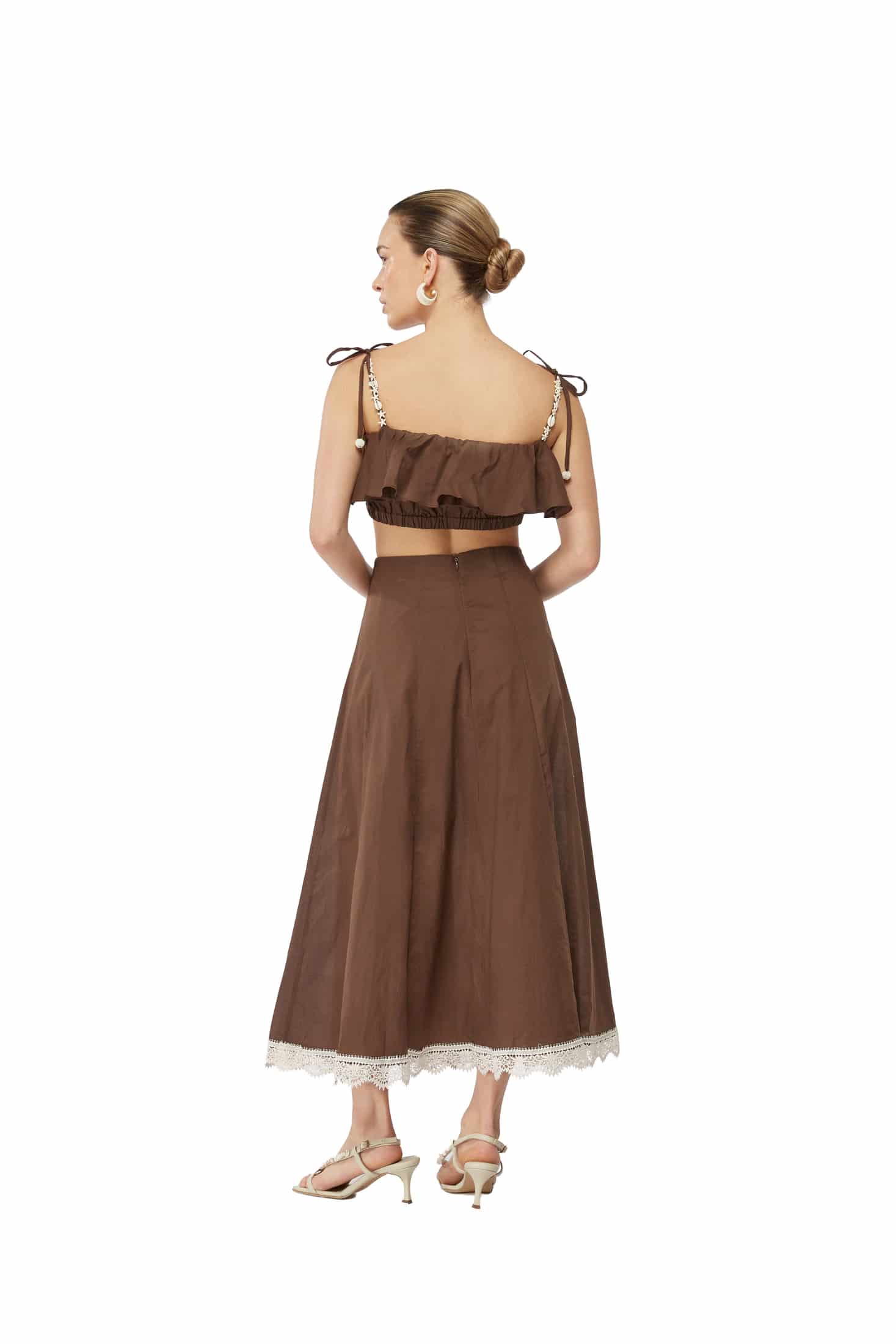 ZAPHYR MIDI SKIRT BROWN - miniatura 2