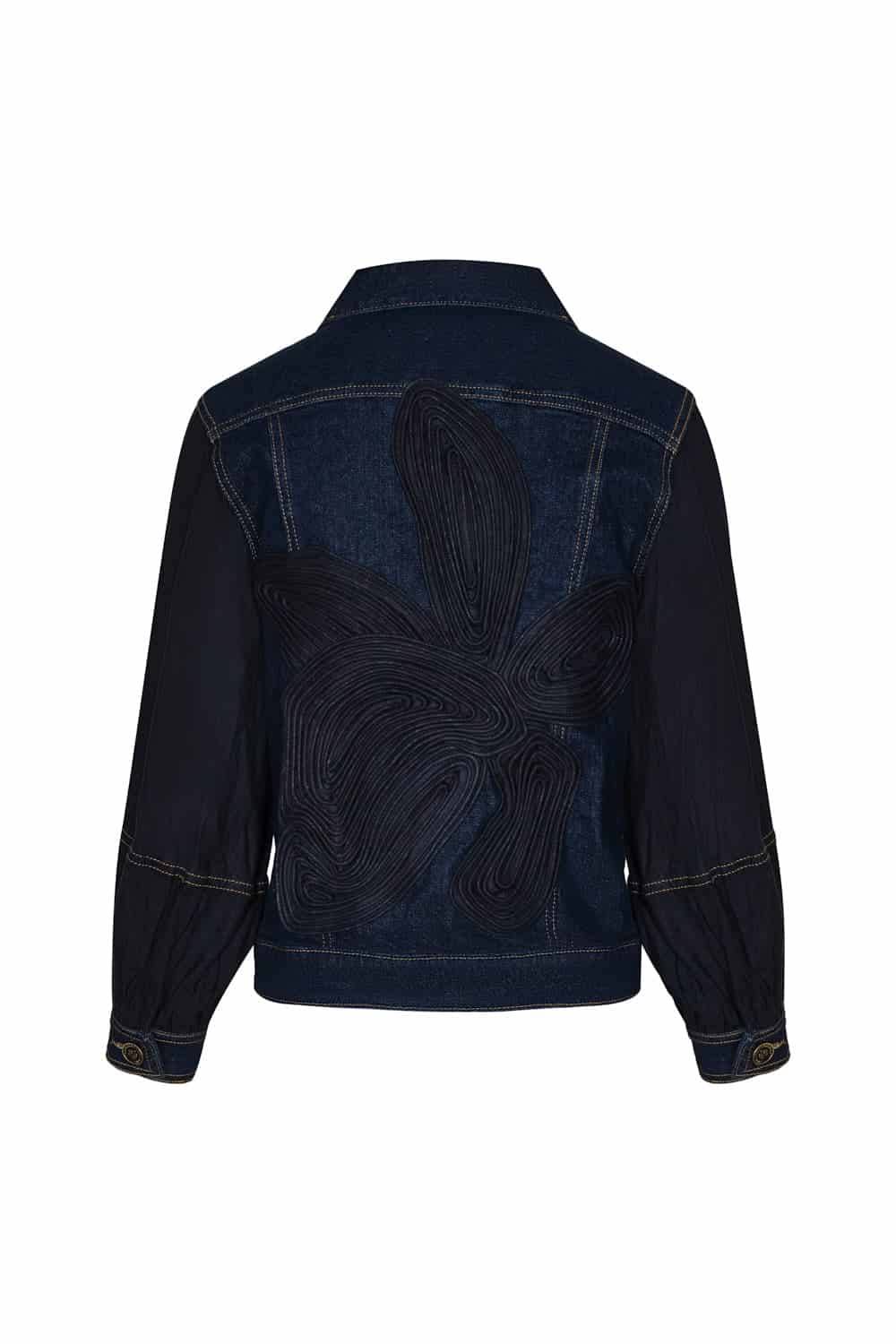 chaqueta cattleya azul indigo con bordado - miniatura 2