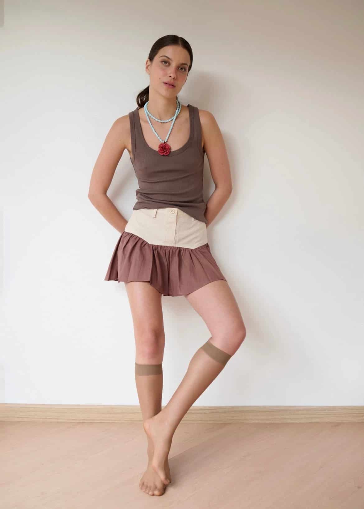 SAND STRIPE MINI SKIRT (ROSA) - miniatura 5
