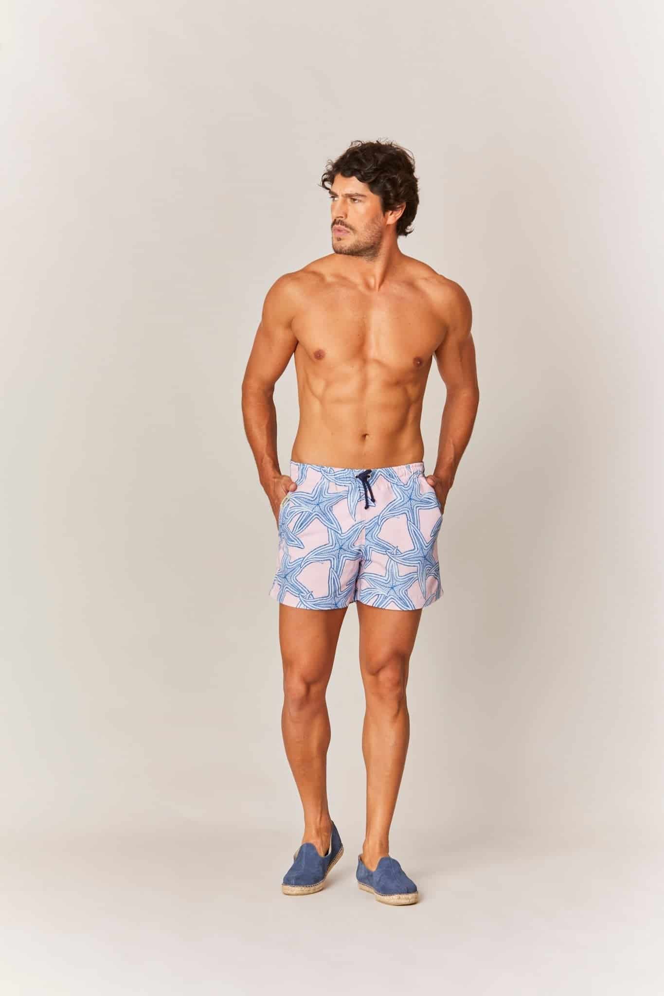 Men's pink star swim trunk - miniatura 3