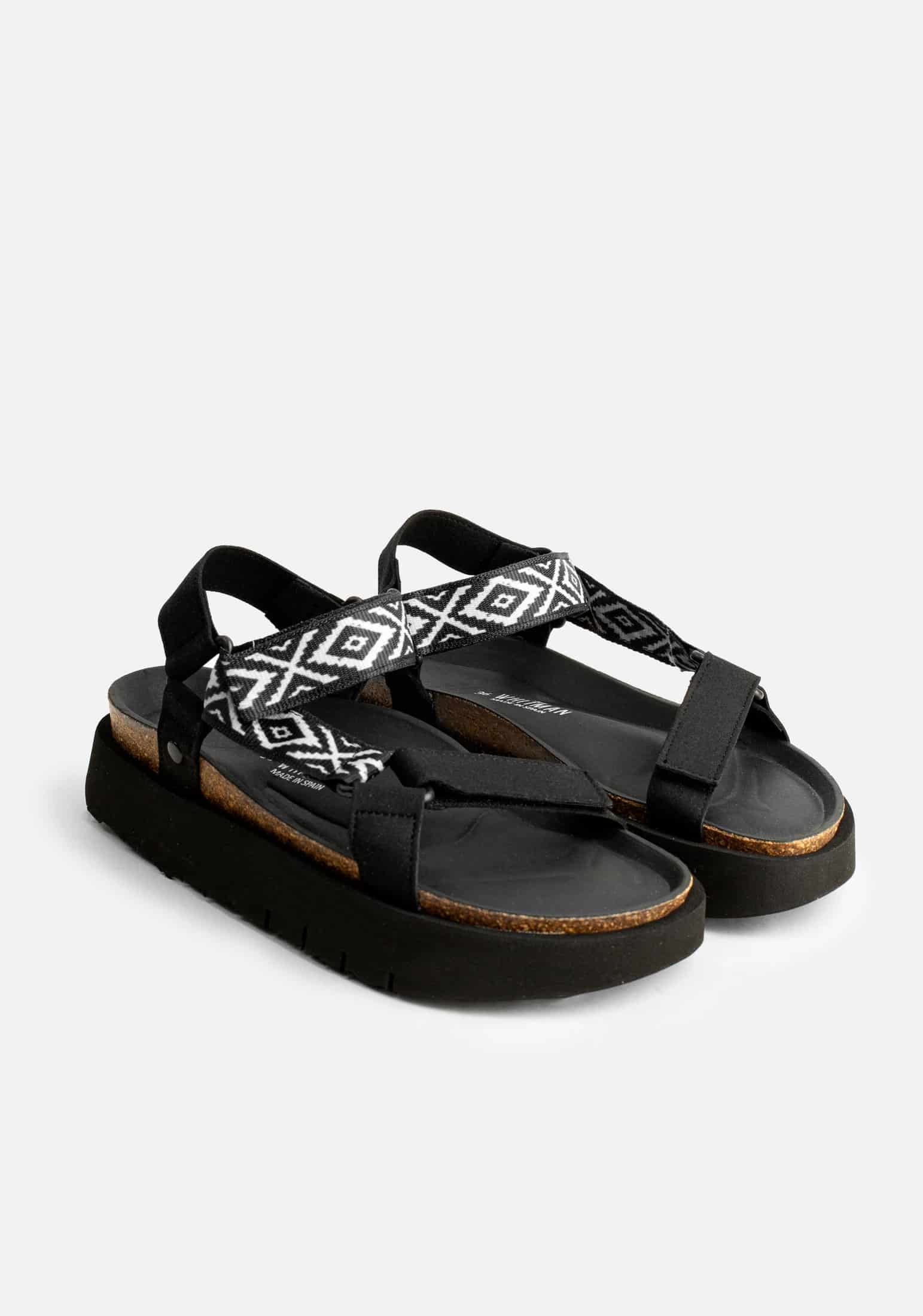 Sandalia Bruni Negro - Marfil - miniatura 2
