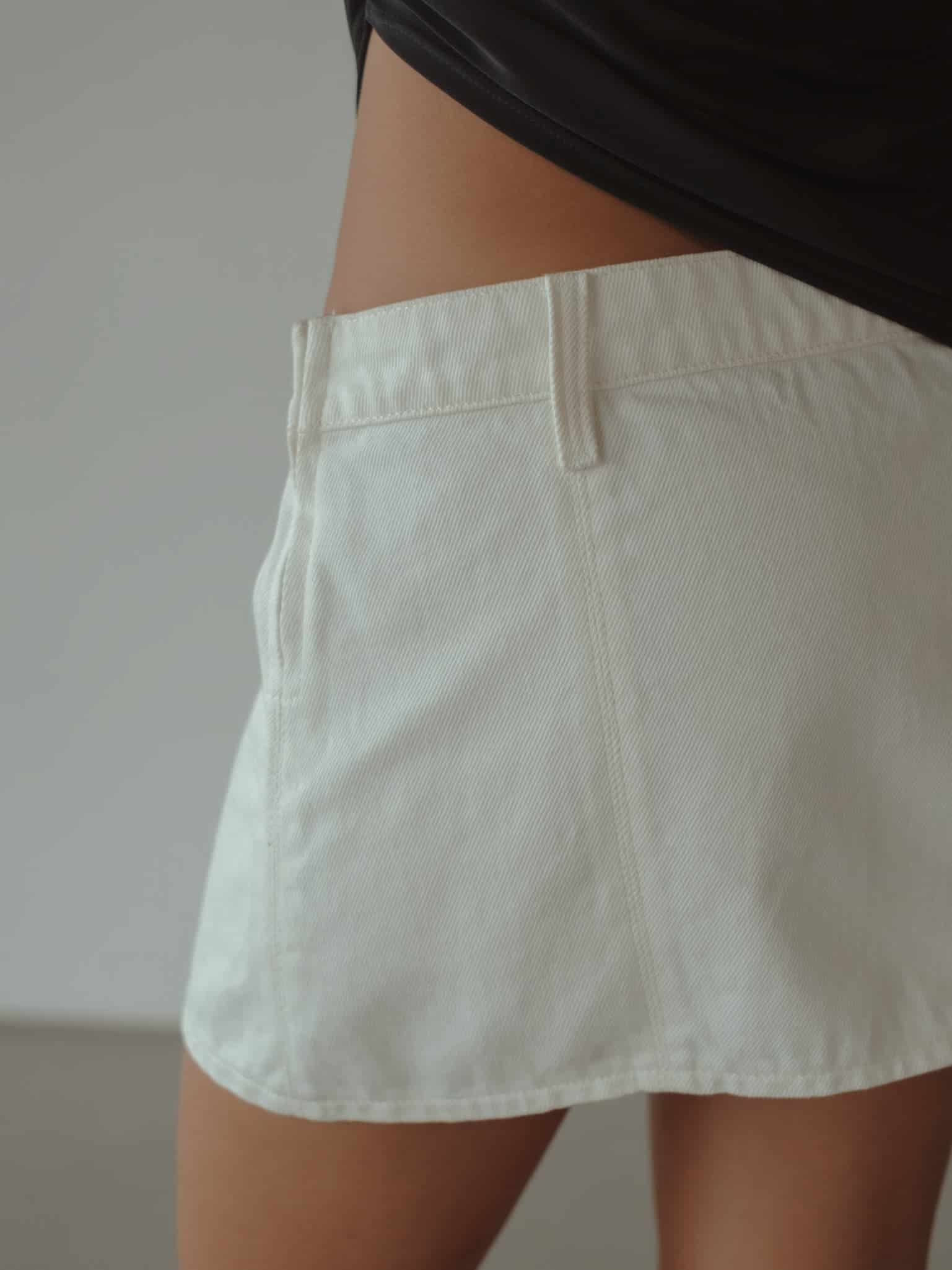 DENIM MINI SKIRT - SOFT WHITE - miniatura 10