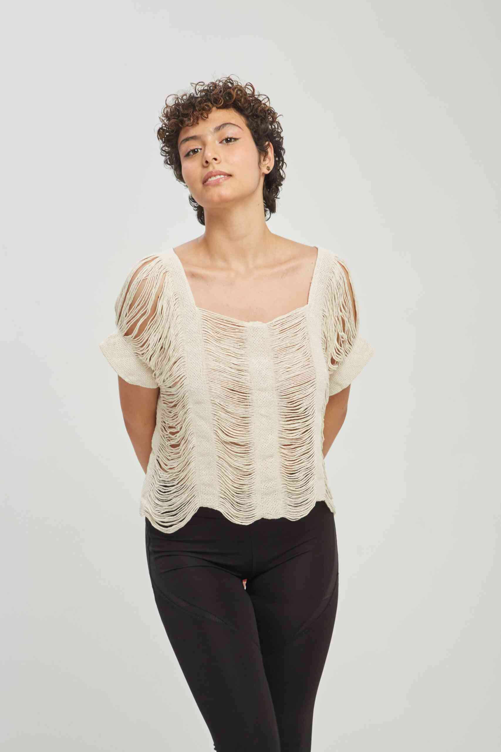 Camisa Entrehilos Cruda - miniatura 3