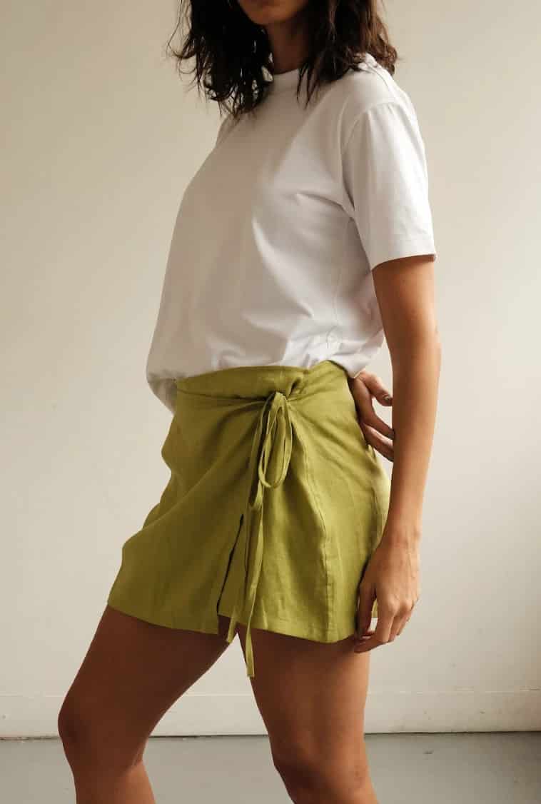 Falda Cala de lino | Verde - miniatura 1