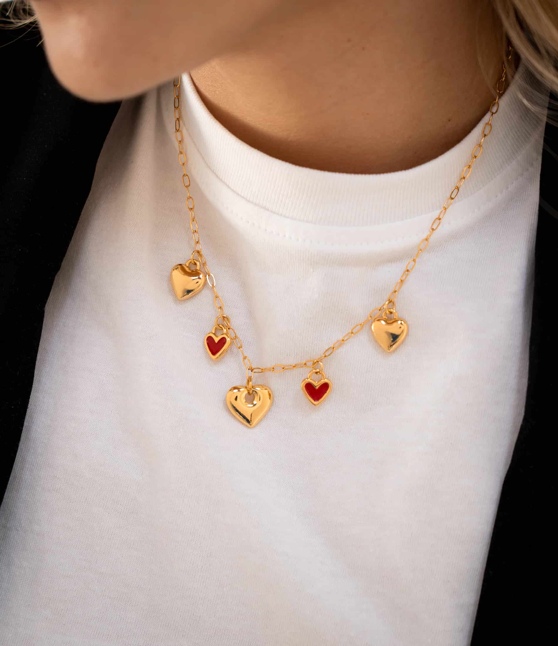 Collar Multicharms + Aretes Corazón - miniatura 2