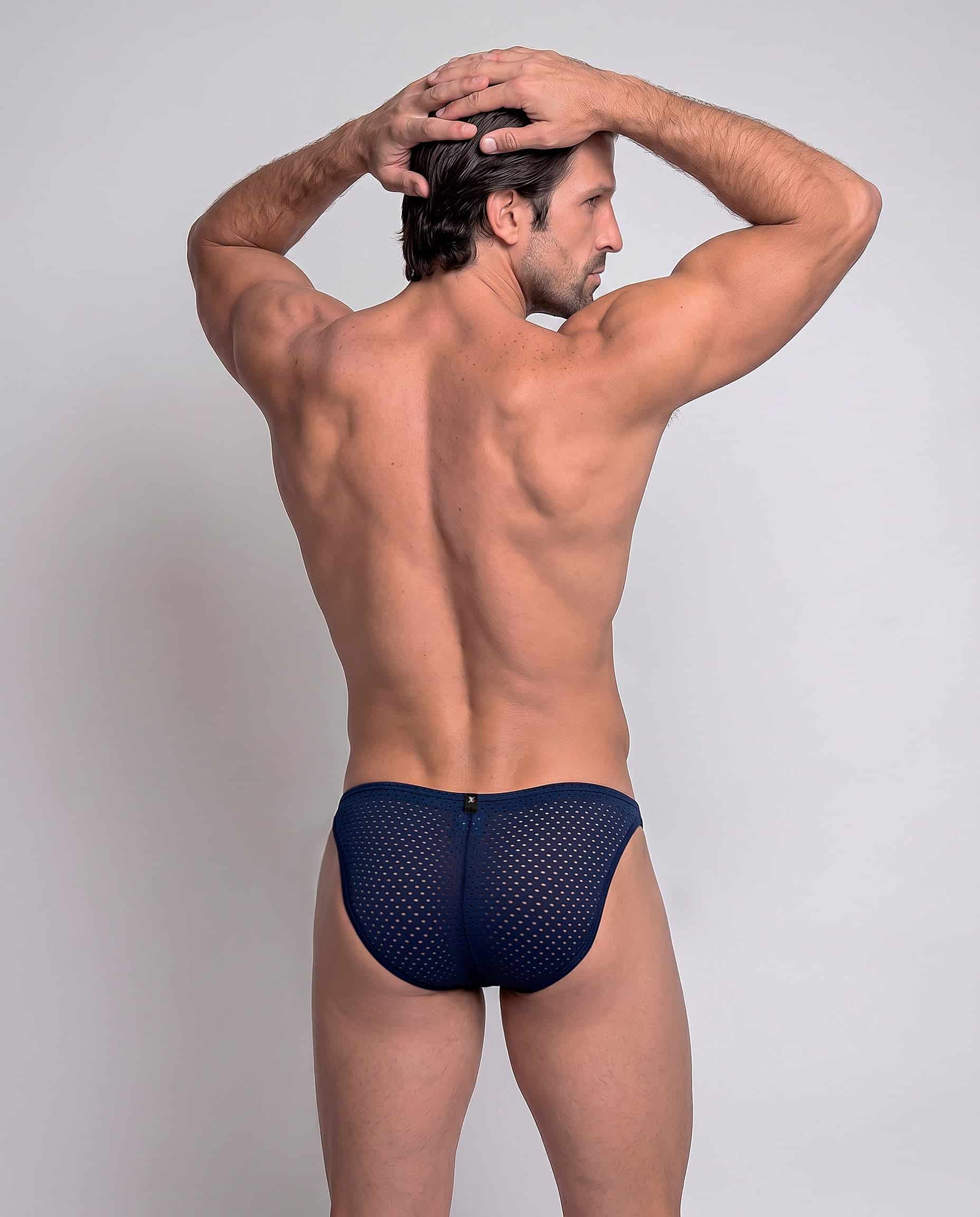 MINIBRIEF MICROFIBRA MALLA AZUL OSCURO - miniatura 2