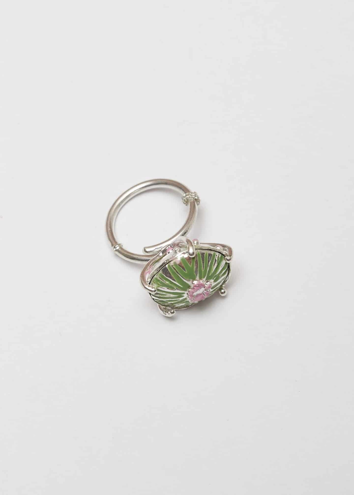 Anillo sombrerito midi pistacho lila - miniatura 1