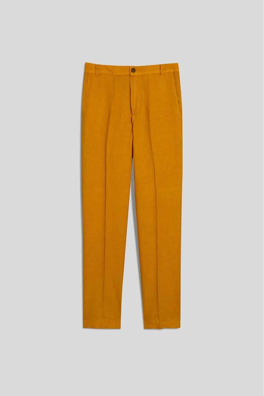 Men's linen pants mustard donato - miniatura 1