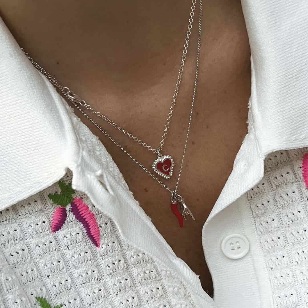 PreOrder Cadena 1 Letra Heart Plata - miniatura 4