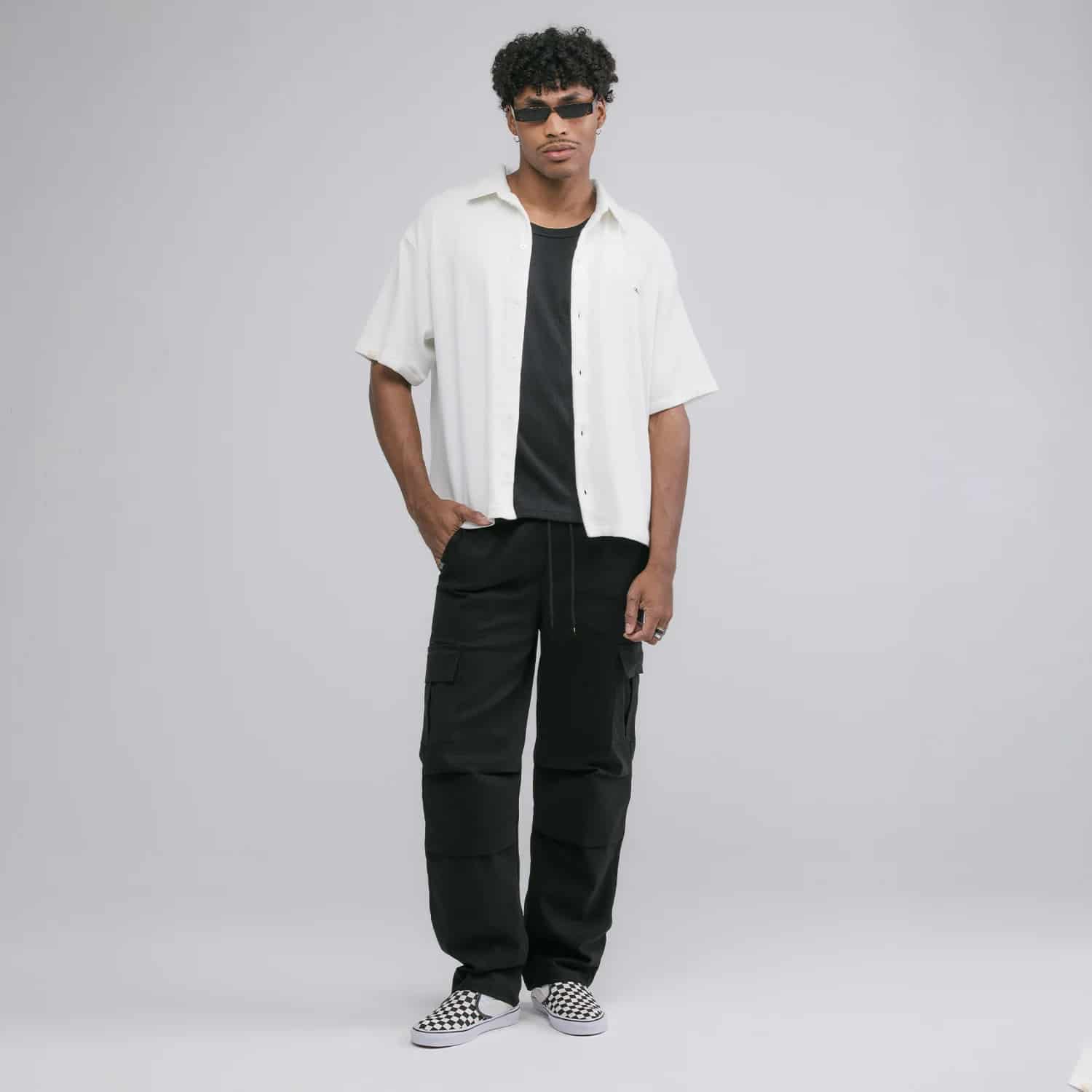 Classic Drill Jogger - Black - miniatura 9