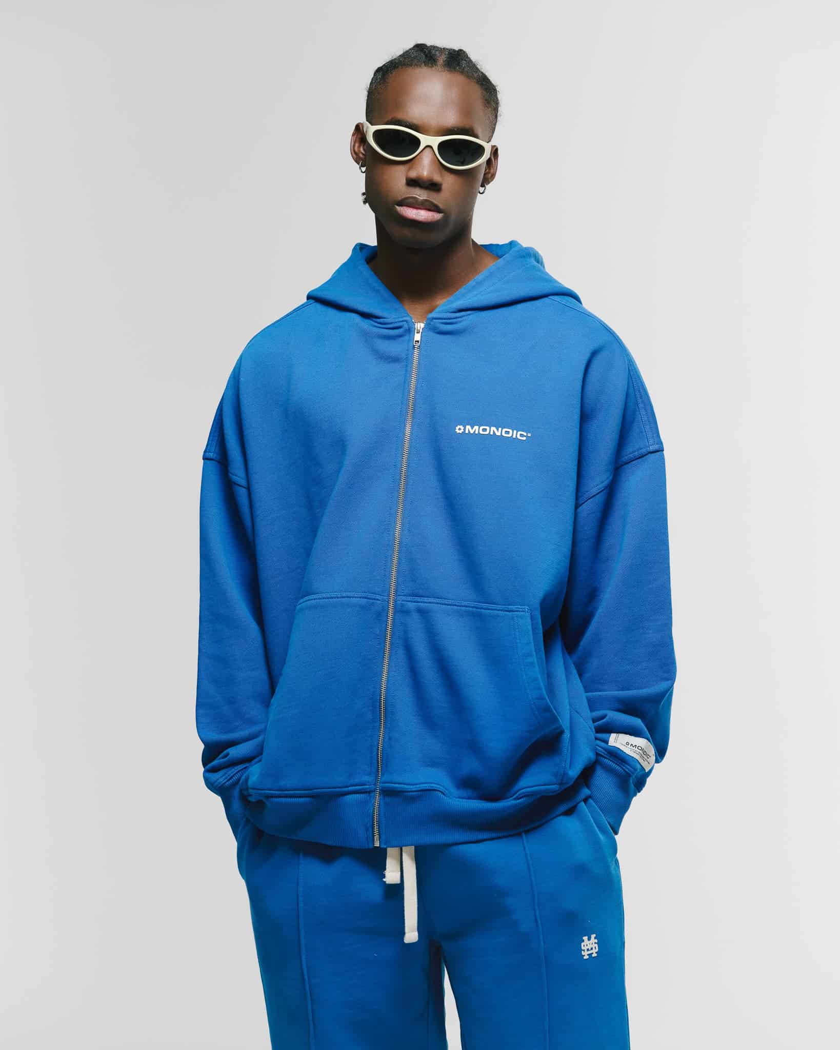 Zip Hoodie Oversized Básico V4 - Azul Cobalto - miniatura 2