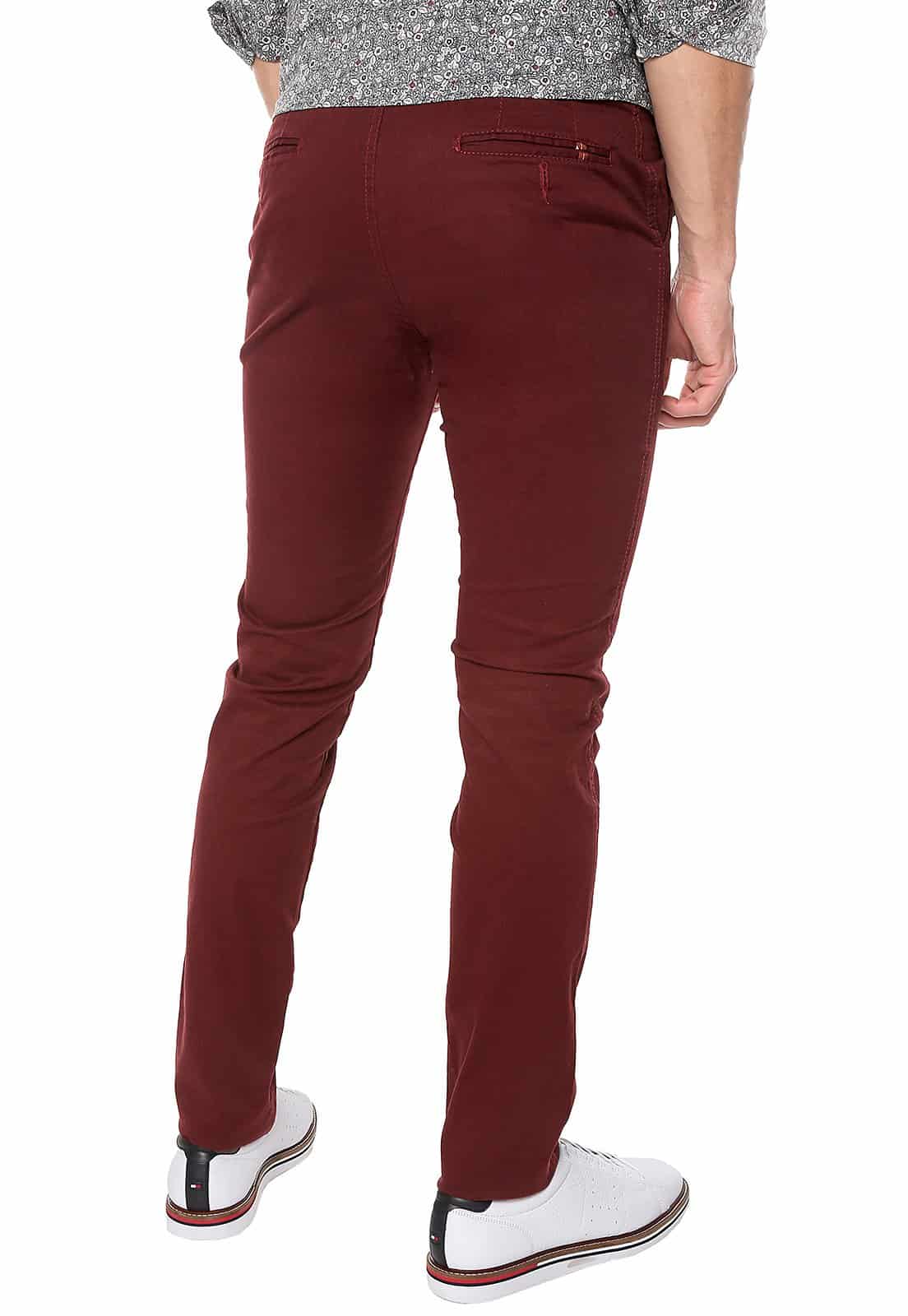 Pantalón dril vinotinto con spandex - miniatura 2