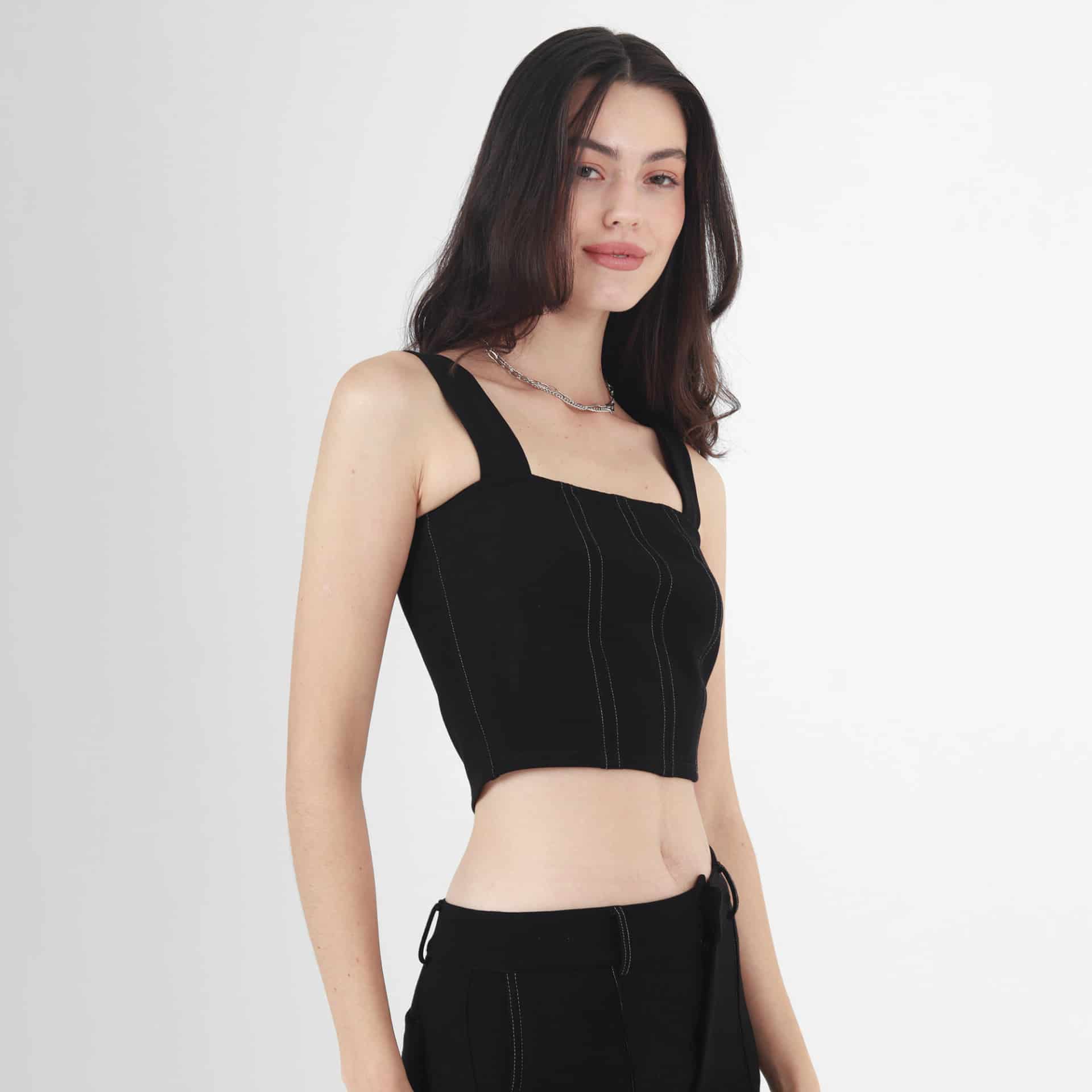 Blusa Cuello U Manga Tiras - miniatura 5