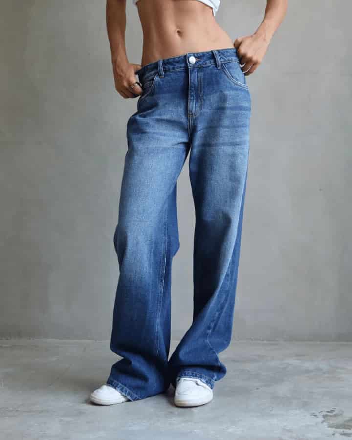 JEAN RELAXED FIT GLITTER STARS BLUE WASHED AZUL - miniatura 4
