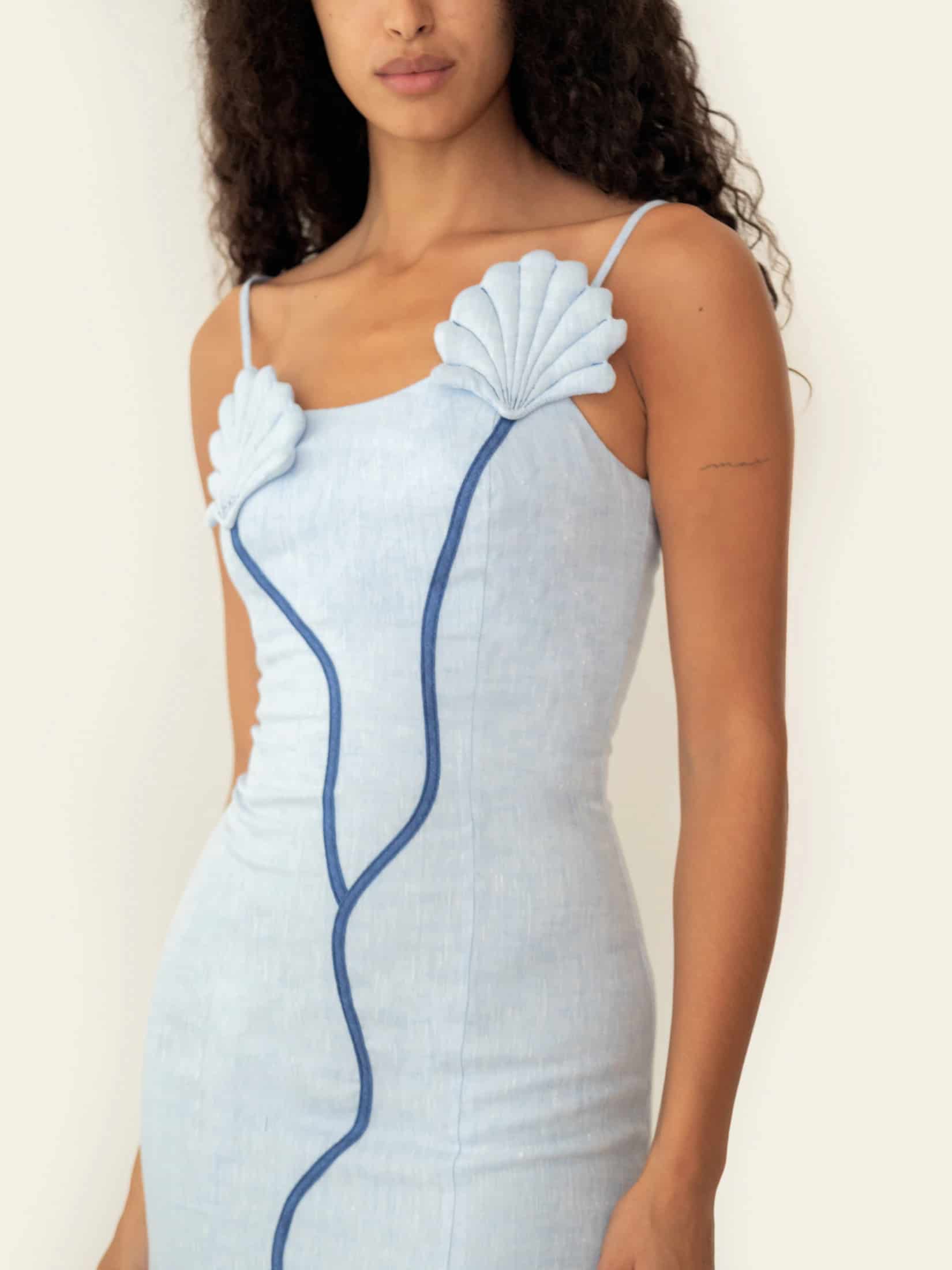 ANTONIA DRESS WAVE BLUE - miniatura 4