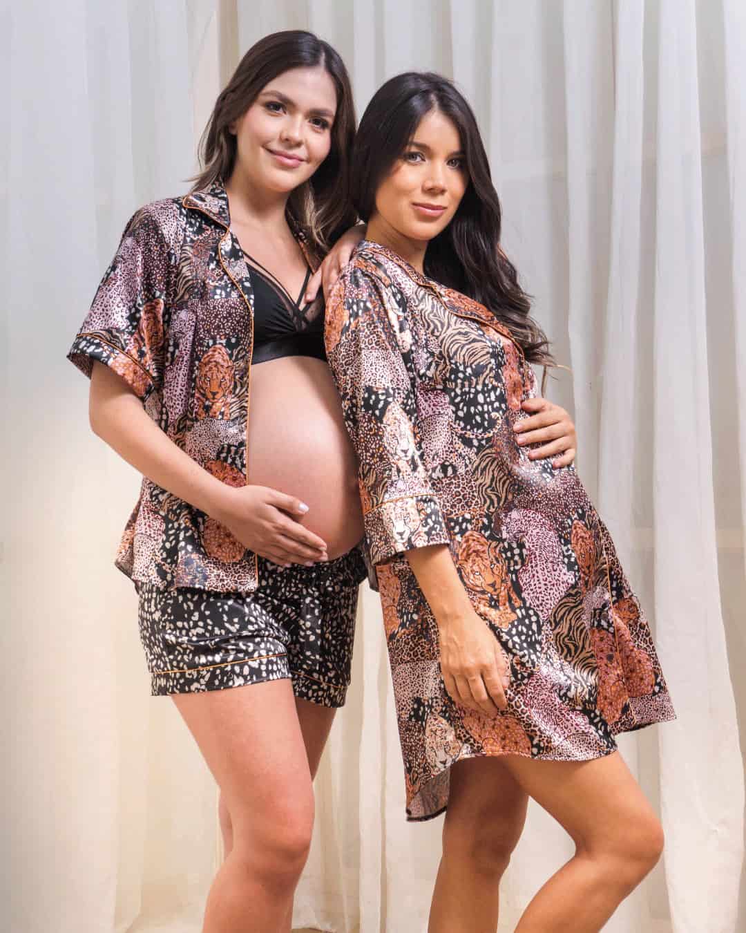 Pijama bata en satín - AMOR SALVAJE - miniatura 2