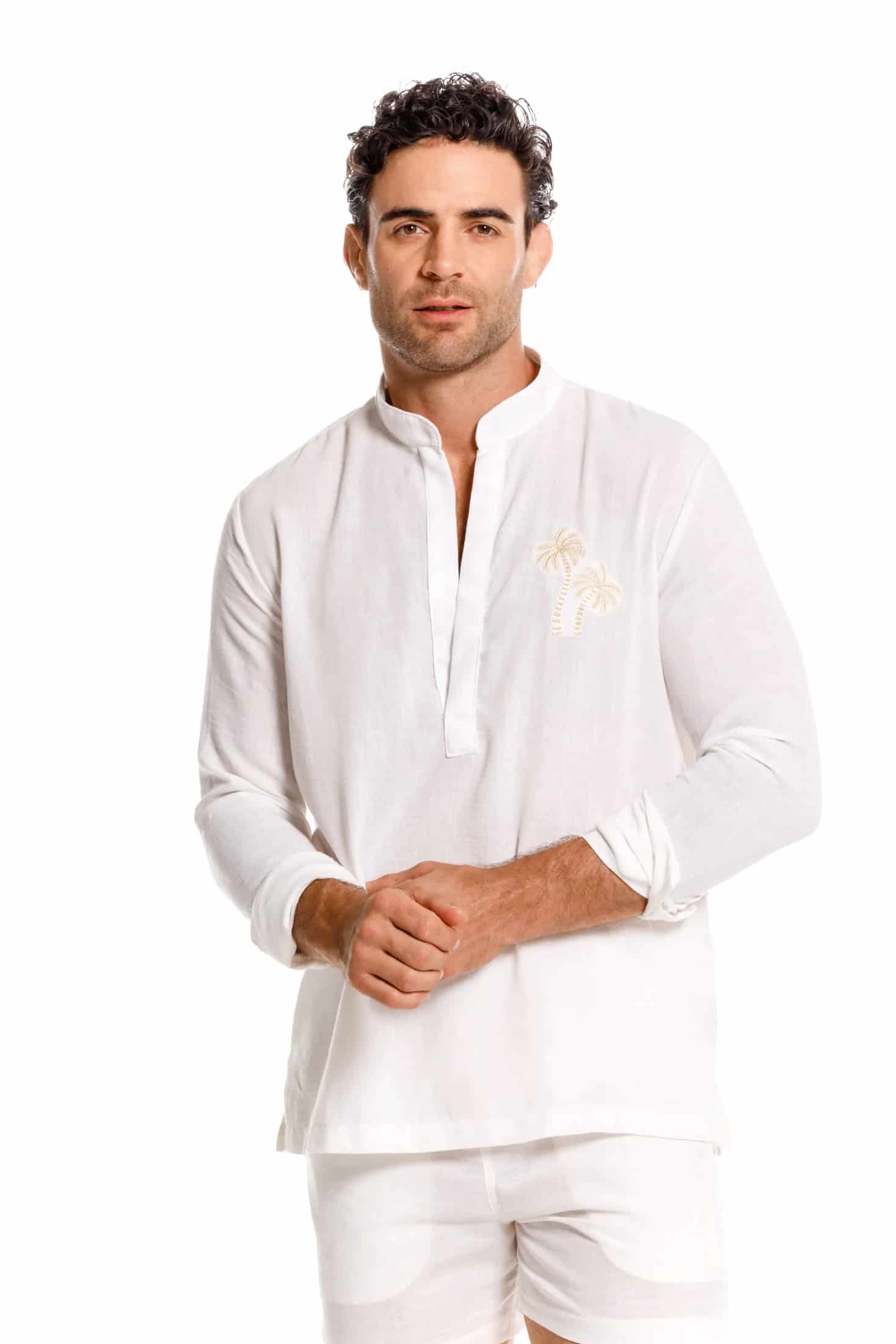 Camisa Nerú Hombre Palmera Bordada - miniatura 7