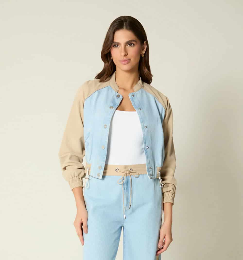 Chaqueta bomber cortes combinada - miniatura 6