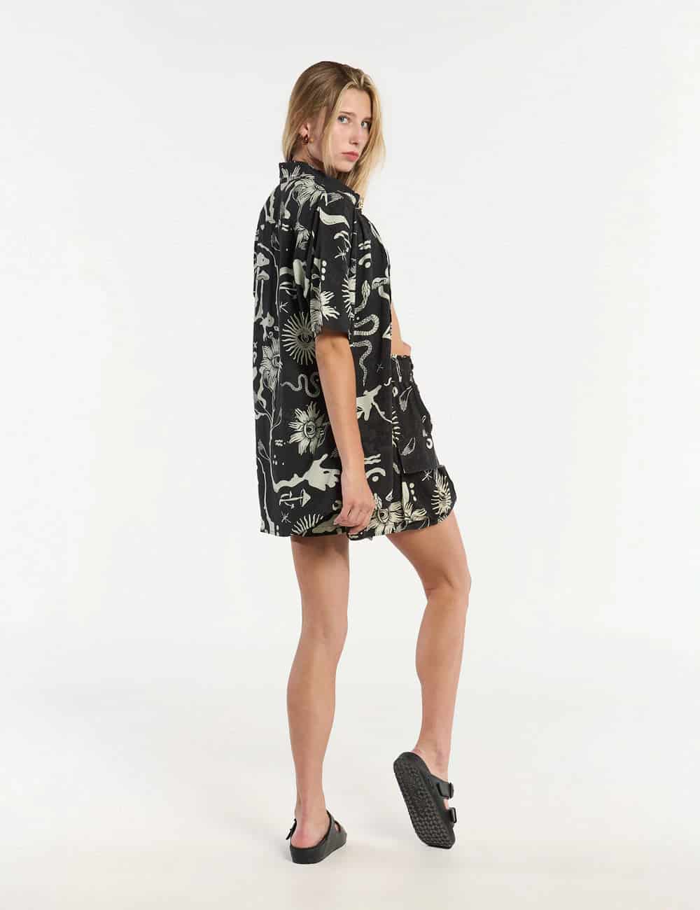 Camisa Regular Fit Chacras  negro + crudo mujer - miniatura 6