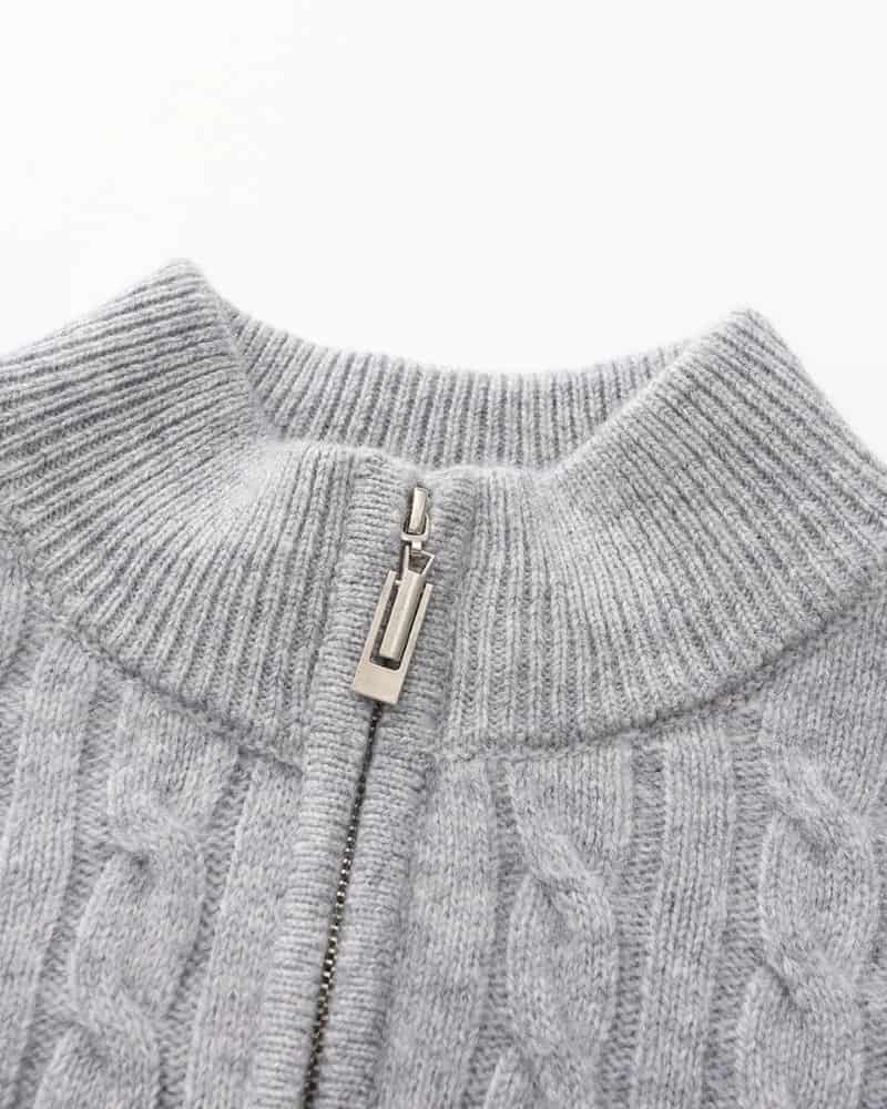 100% Cashmere Woven Half Zip - miniatura 11