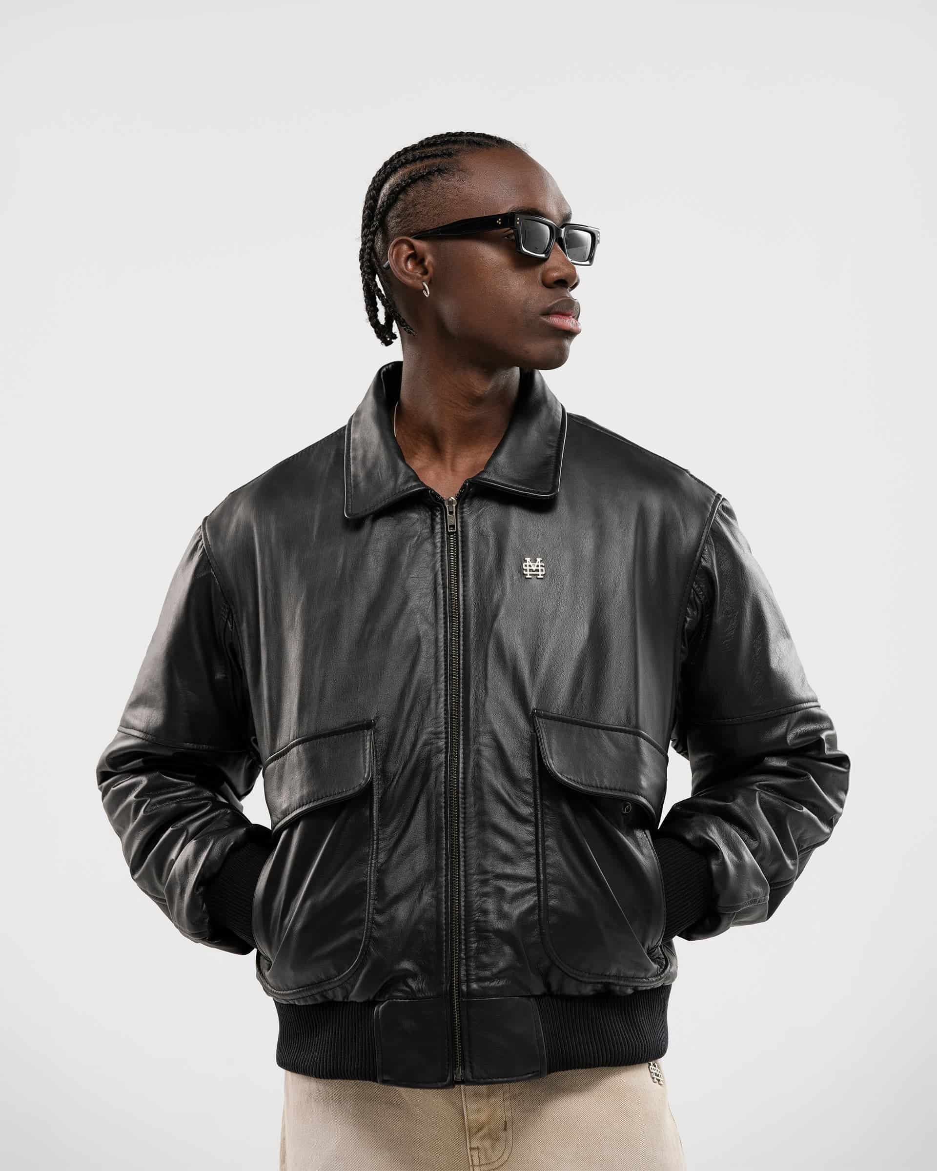 Edición Limitada | Chaqueta de Cuero Aviador - Negro - miniatura 4