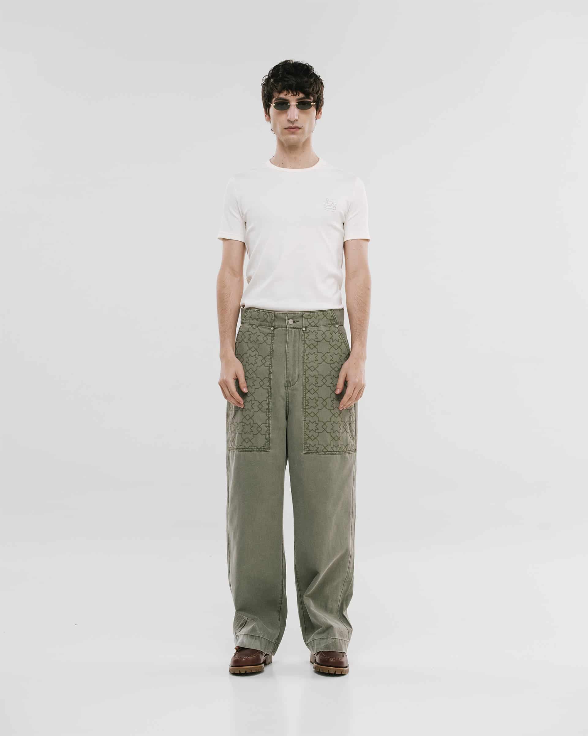 Wide Fit Chore Pants - Verde Oliva - miniatura 3