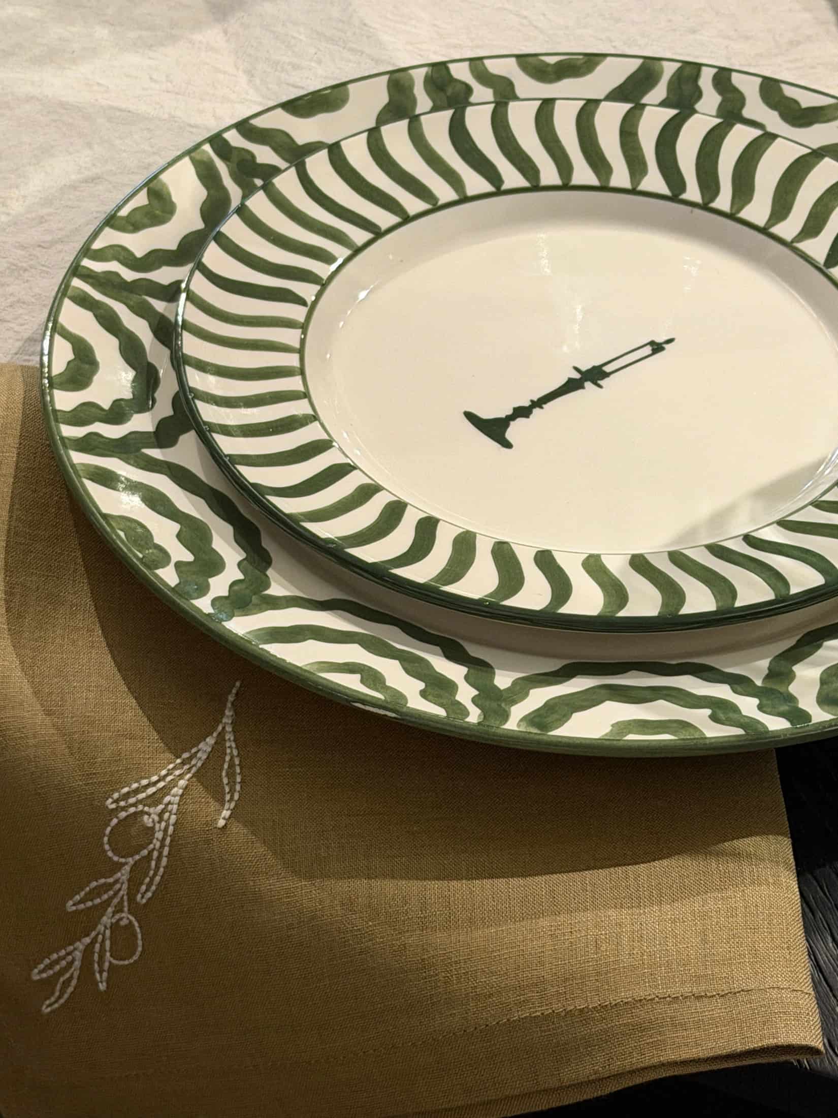 SET X 2 DESSERT PLATE CANDLE - GREEN - miniatura 4