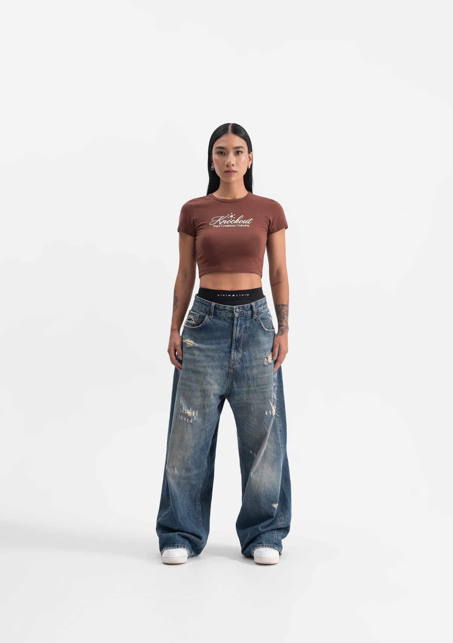 Knockout brown baby tee - miniatura 4