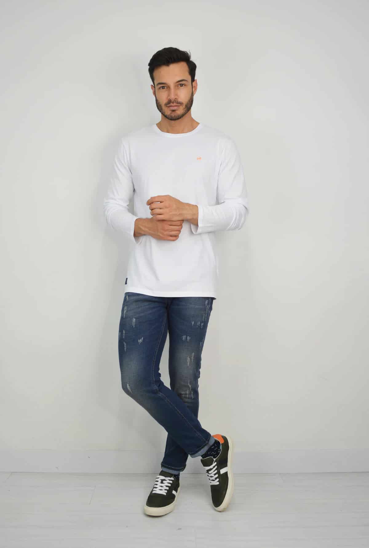 Camibuso Blanco Para Hombre TS3030 - miniatura 3