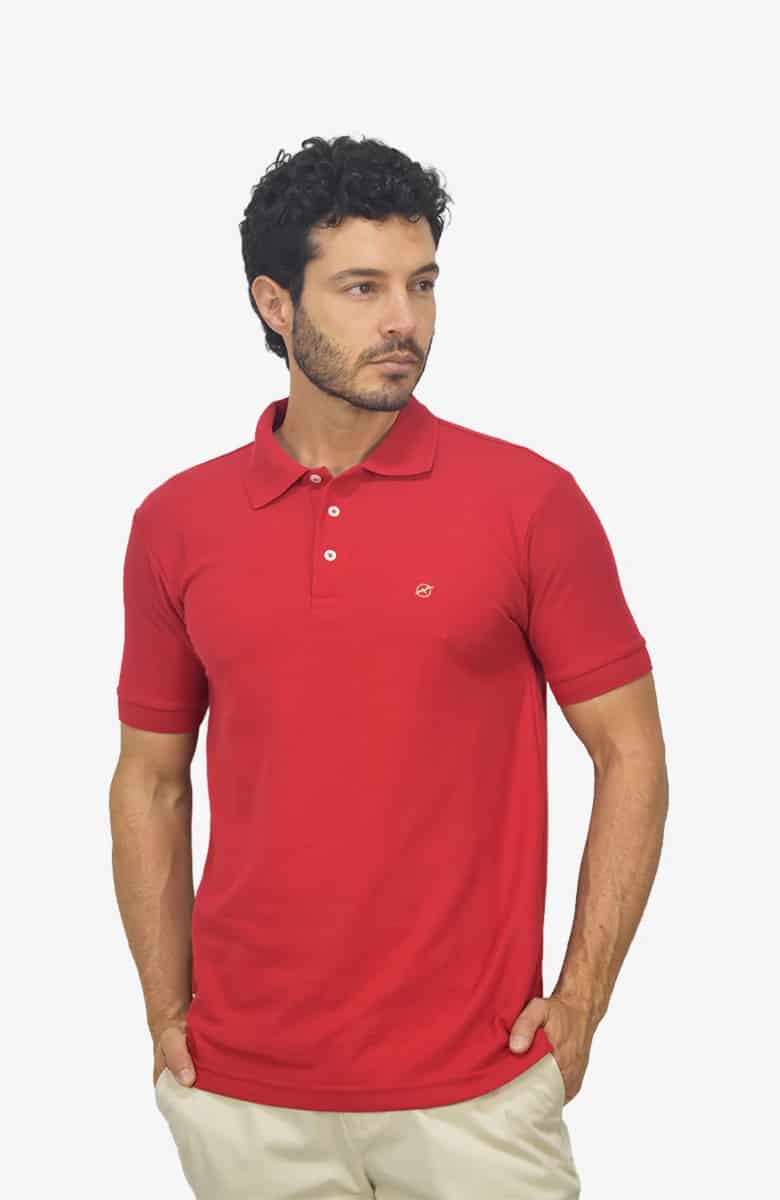 Camiseta Polo Rojo Para Hombre - miniatura 1