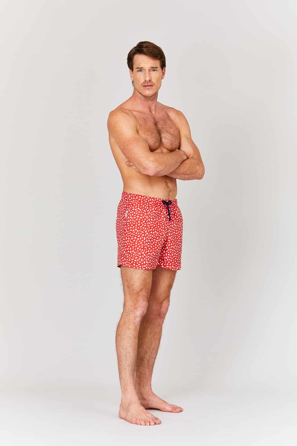 Men's swim trunk red mushroom - miniatura 1