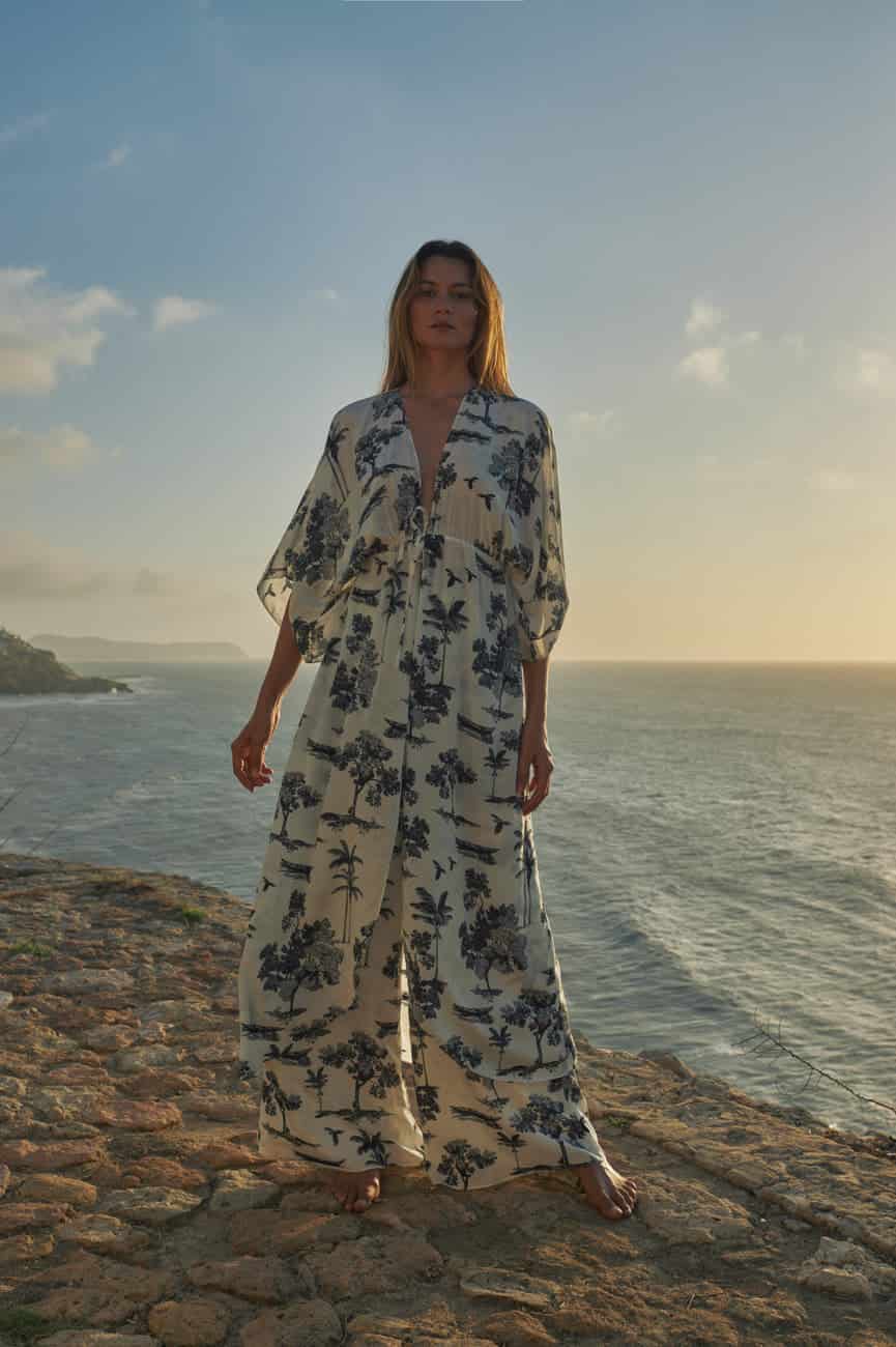 San Cipriano Crepe Chine Pants / Ivory Trees - miniatura 2