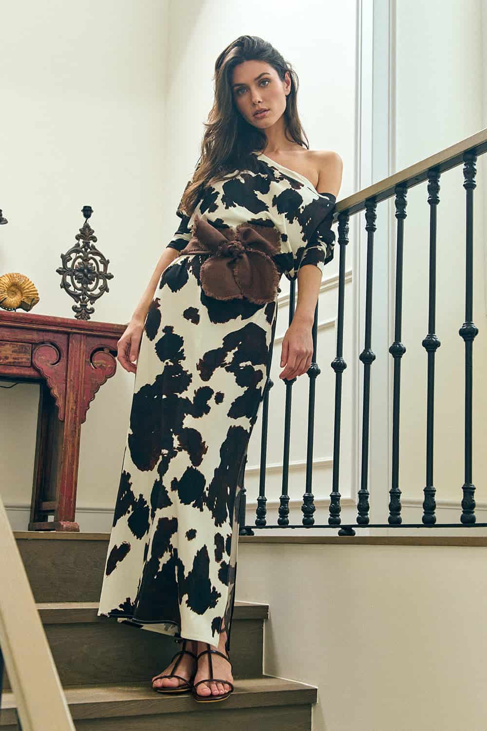 Vestido monaco ivory coffee - miniatura 1