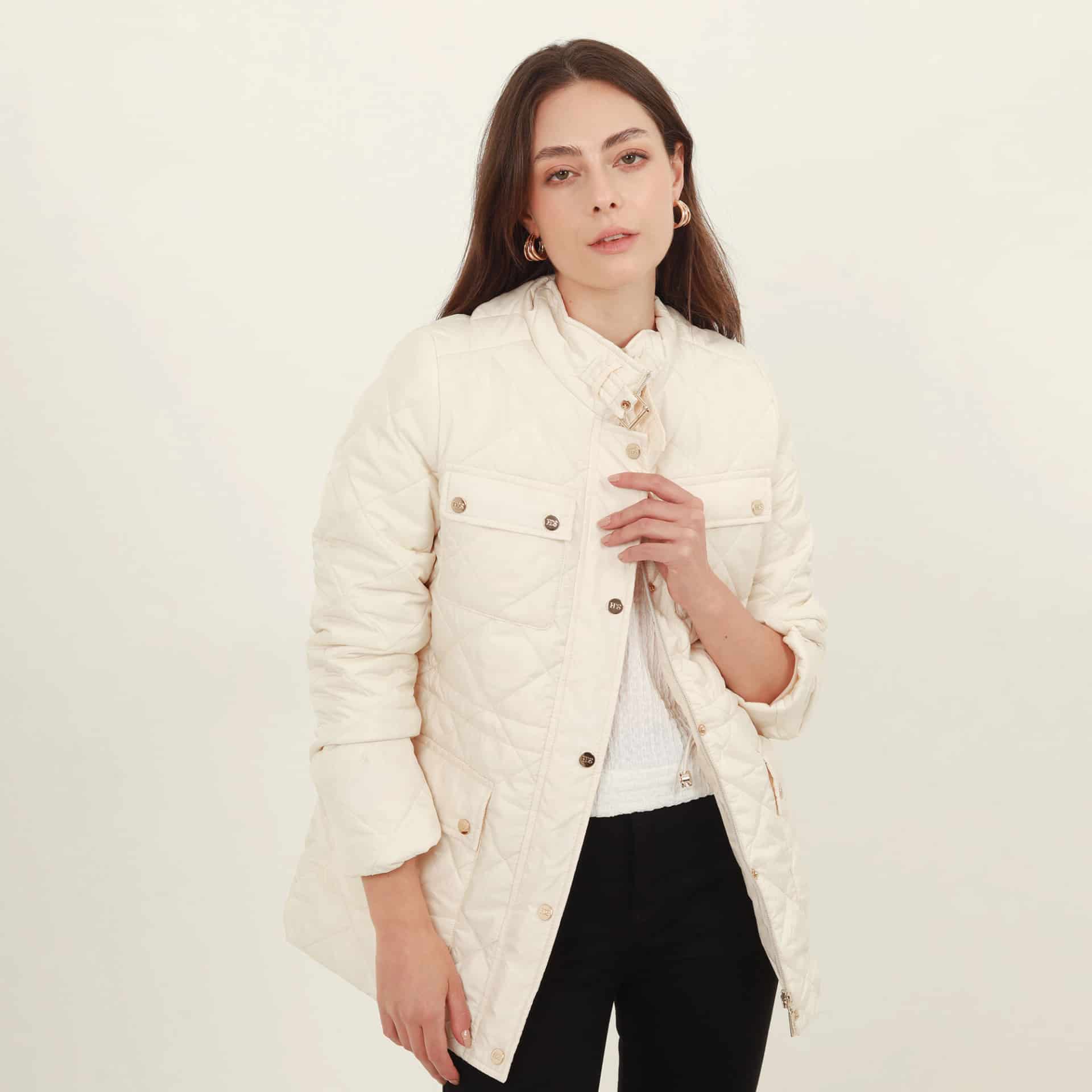 Chaqueta larga acolchada con ajuste en cintura - miniatura 14
