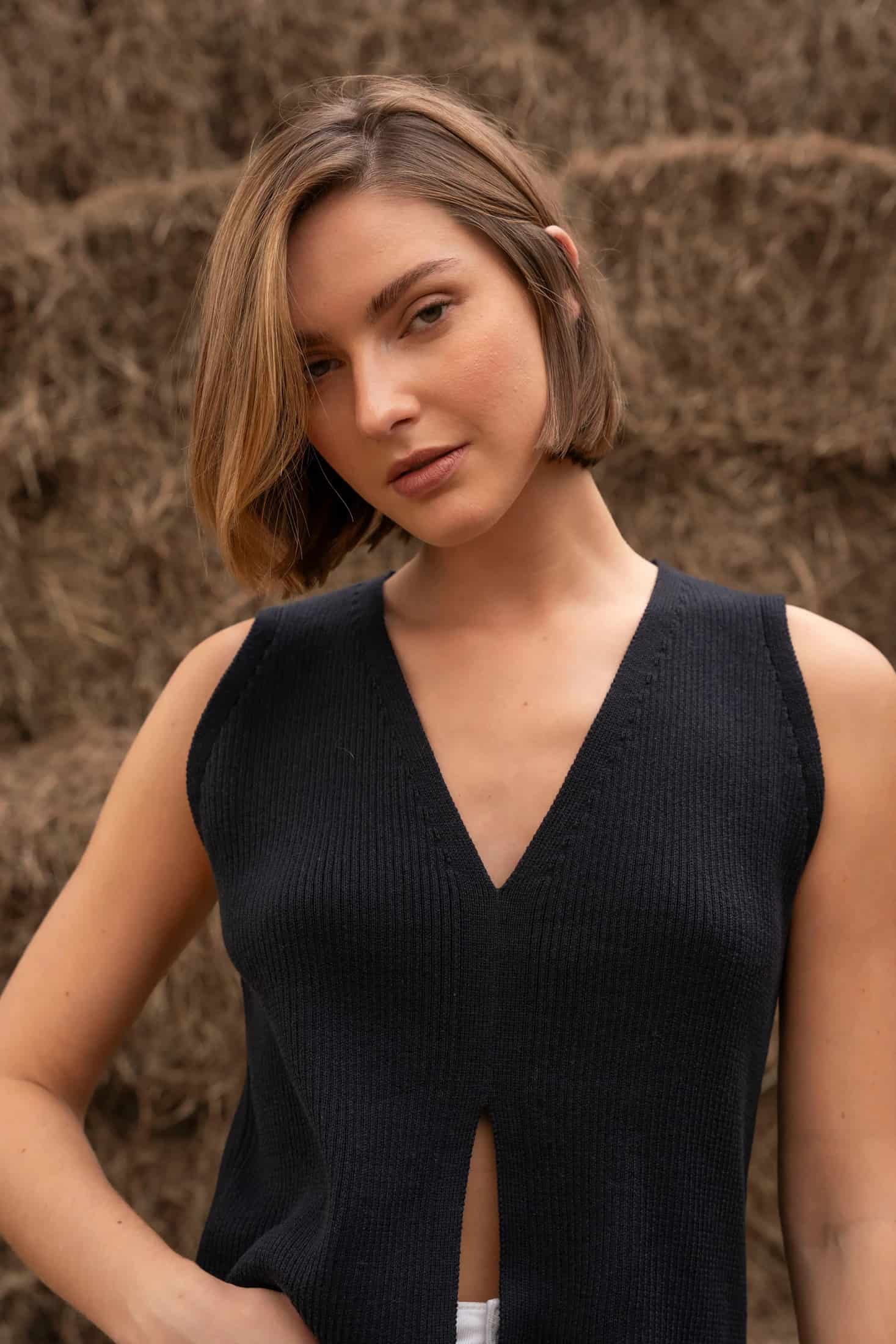 Lirio Vest Mujer Negro - miniatura 4